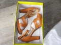 Brown Strappy High Heeled Sandals with Buckle Closure size 36