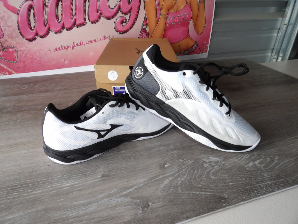 Mizuno Wave Enforce Court AC Tennis Shoes – White/Black (Size EU 11)