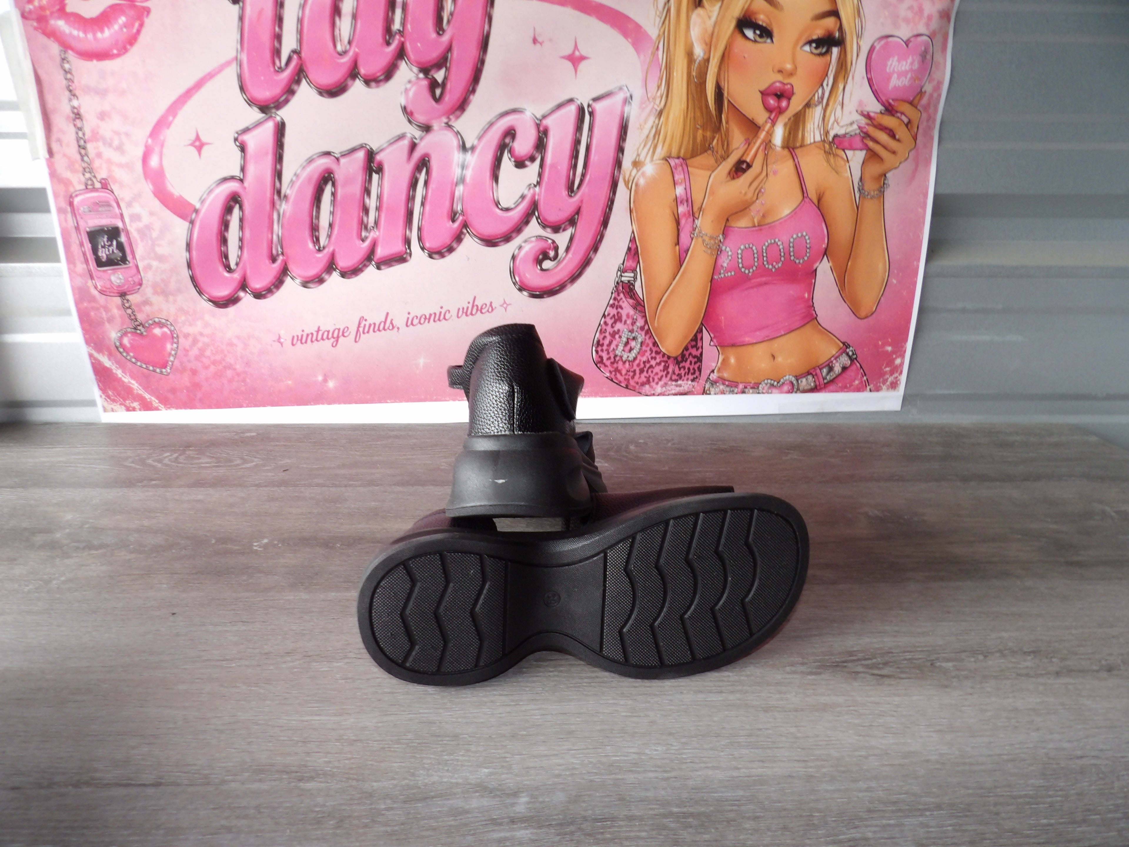Mystery Black Camper Balloon Wedge Sandals – Black (Size EU 39)