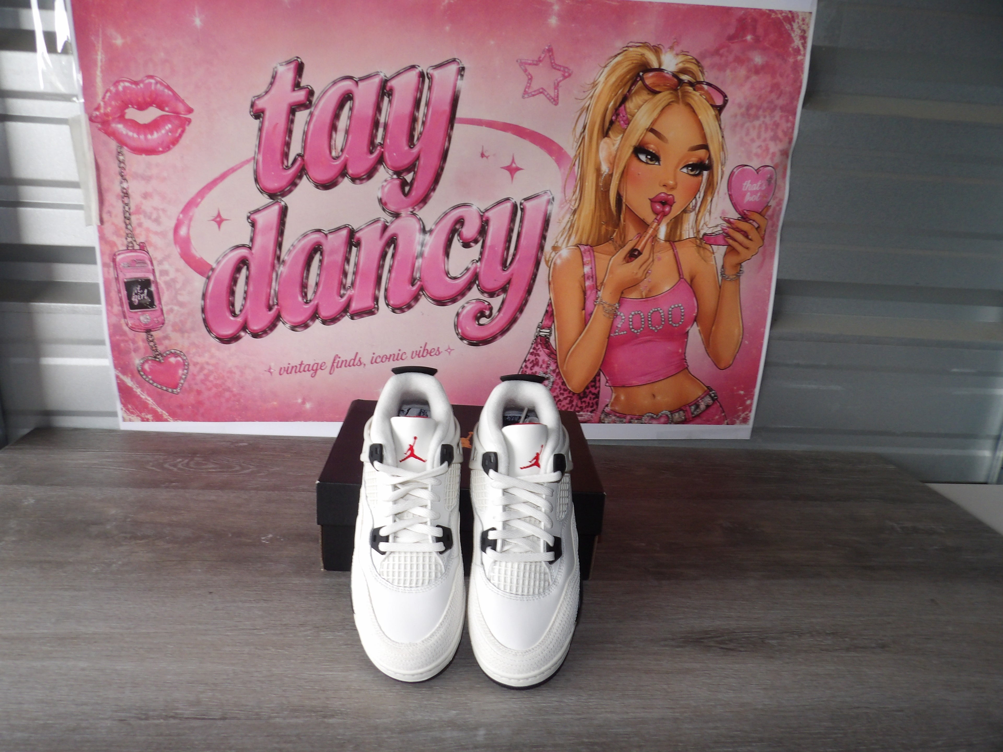 Nike Jordan 4 Retro OG FC (PS) Shoes – Sail/Black/University Red (Size US 2.5Y)