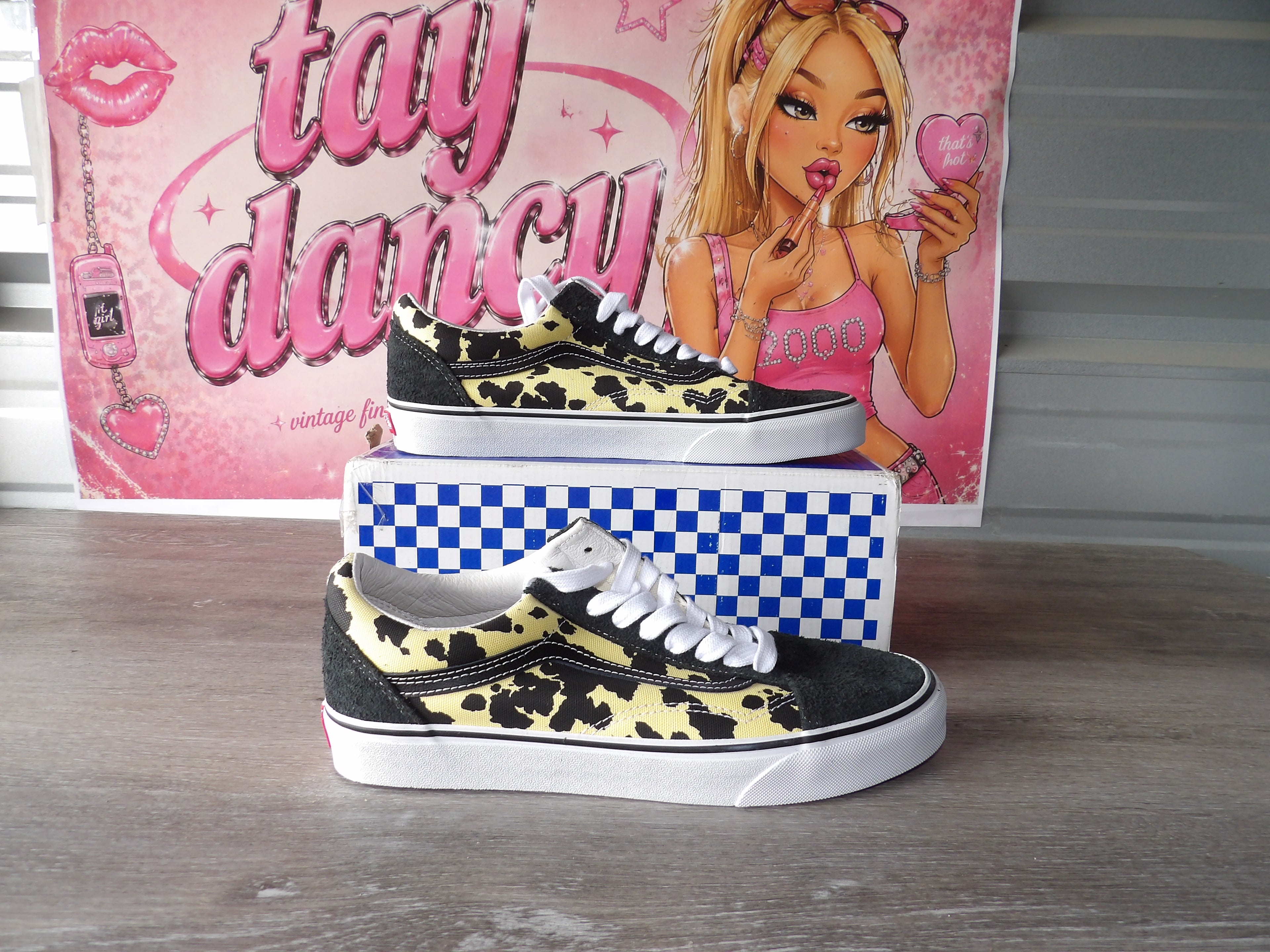 Vans Old Skool Sneakers – Awake Black/Animal Spot (Size US Women's 10.5, Men's 9)