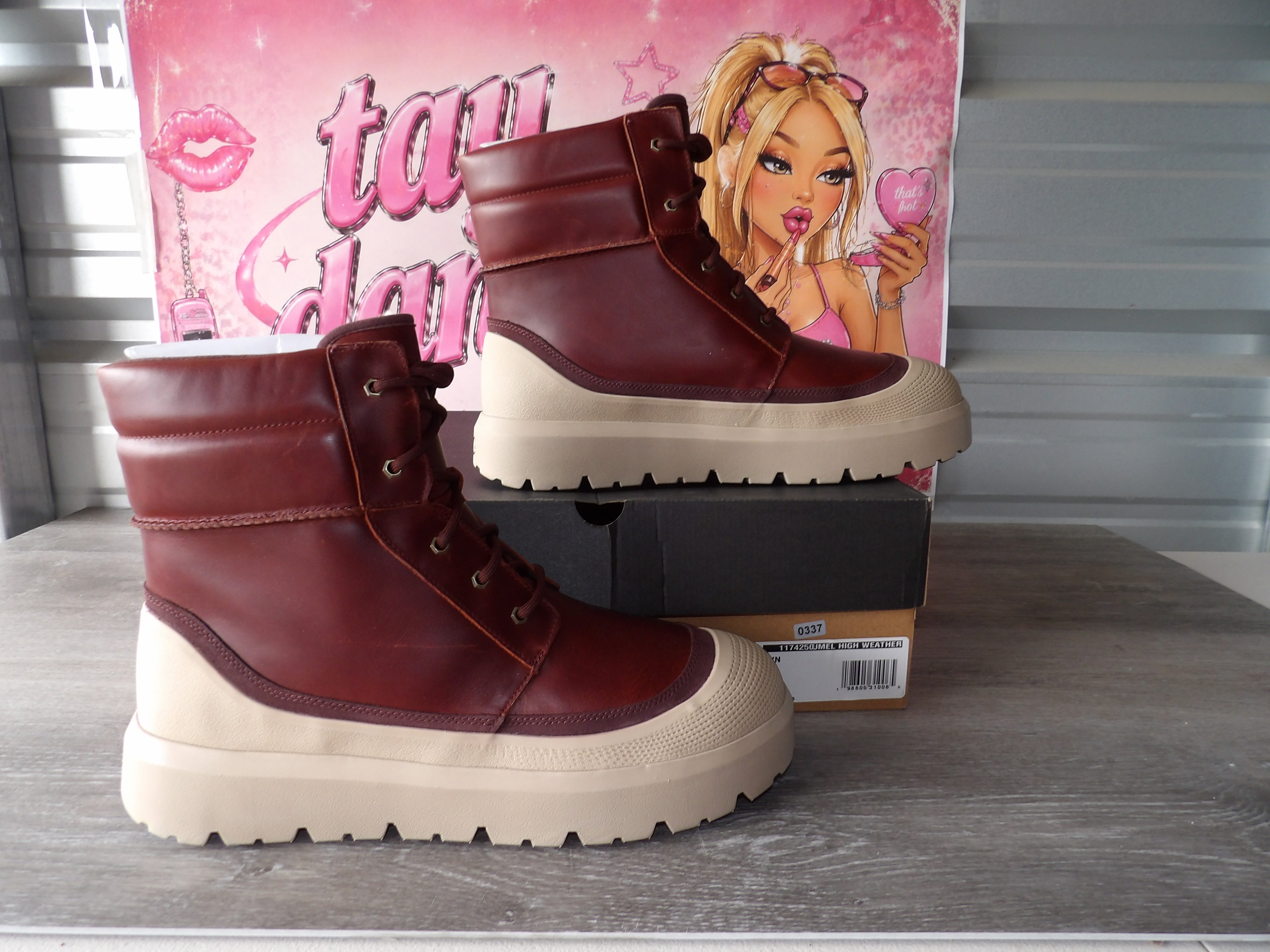 UGG Men's Neumal High Weather Hybrid Boots – Burgundy (Size EU 15)