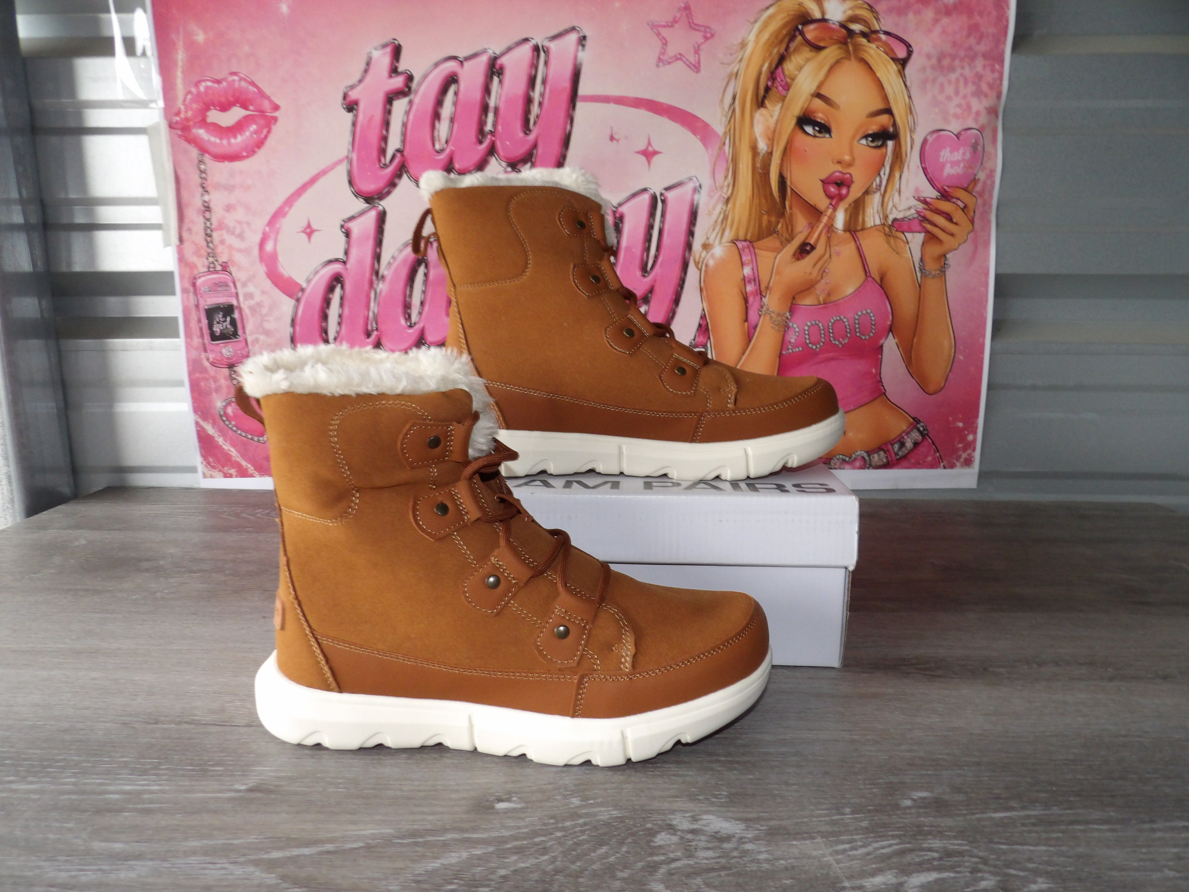 Dream Paris Women's Winter Snow Boots – Brown (Size US 9)