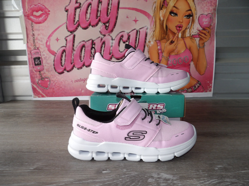 Skechers Glide-Step Flow Girl's Cushioned Sneakers – Light Pink (Size US Kid's 4)