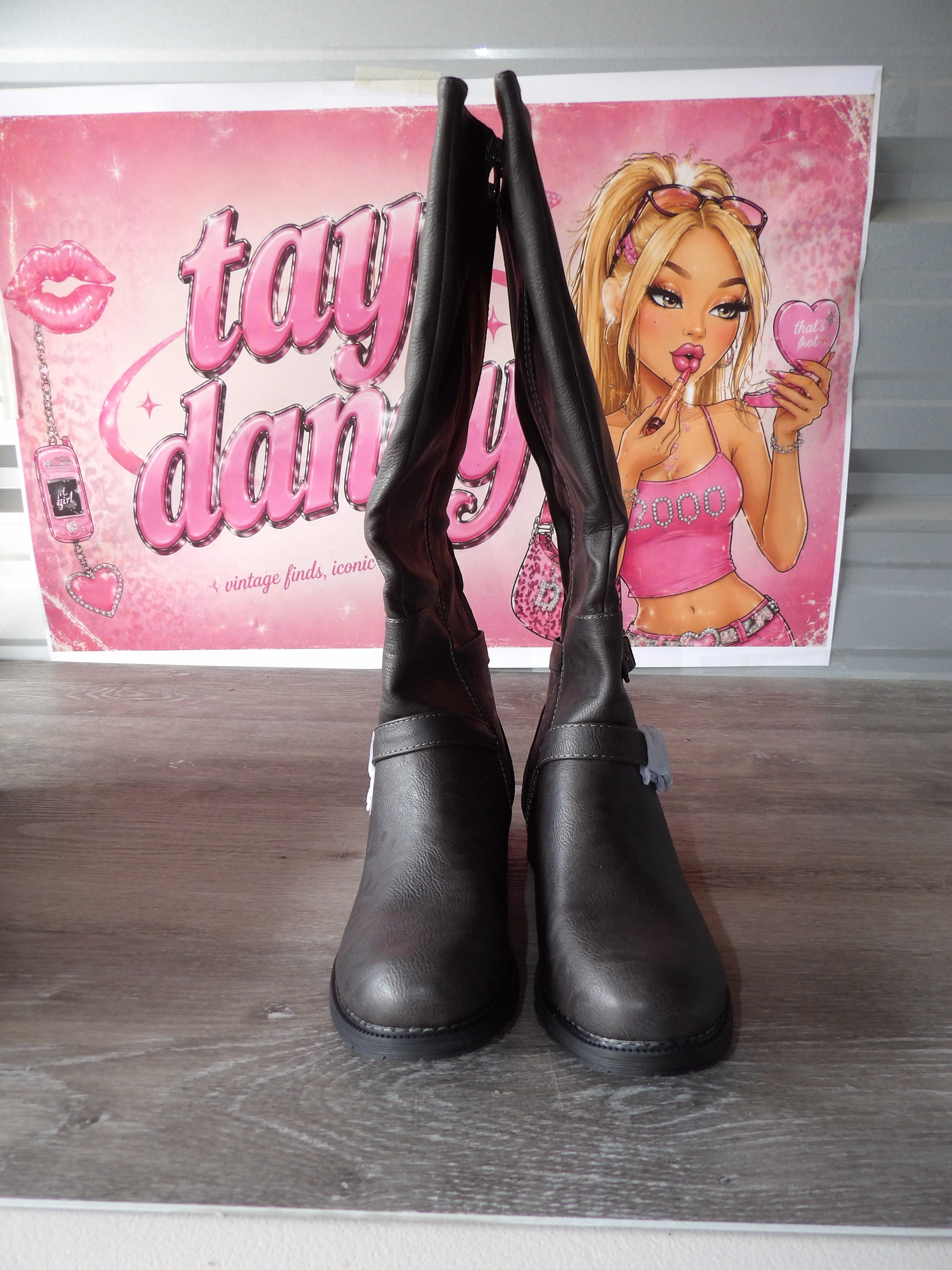 Globalwin Knee-High Riding Boots – Grey (Size US 10)