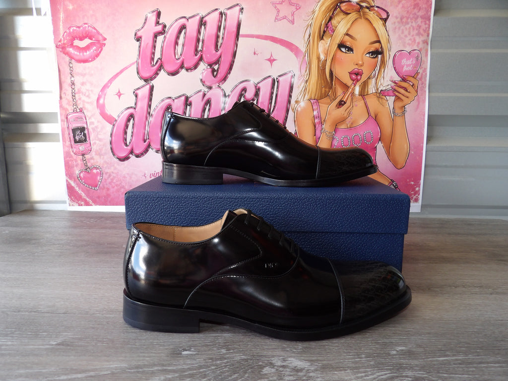 Dior Timeless Oxford Shoes – Black Polished Calfskin (Size EU 45 US12)