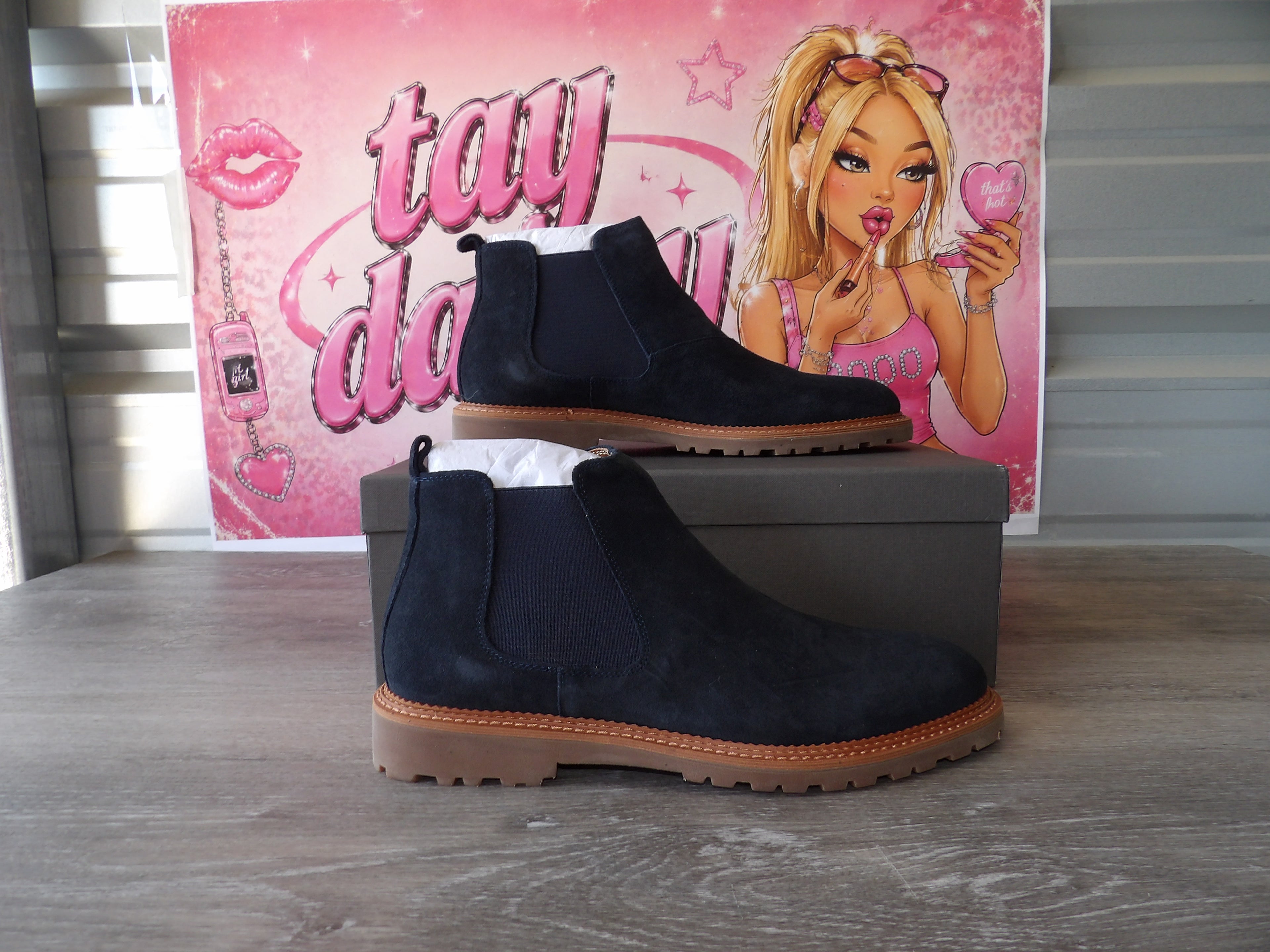 Vintage Foundry Co. Blaise Men's Suede Chelsea Boot – Navy (Size US 11)