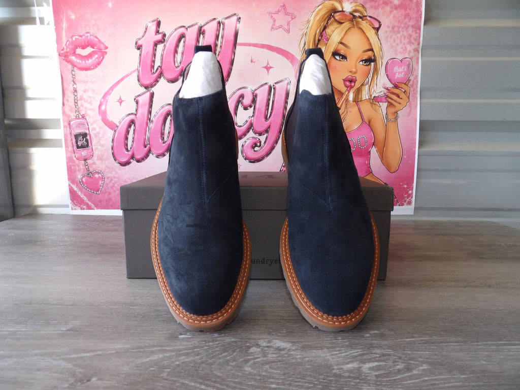 Vintage Foundry Co. Blaise Men's Suede Chelsea Boot – Navy (Size US 11)