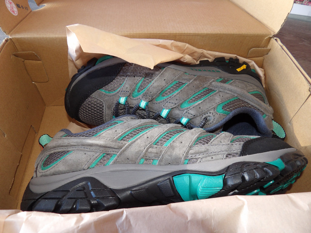 Merrell Women's Moab 2 Vent Low Rise – Gray/Blue/Black (Size US 8.5)