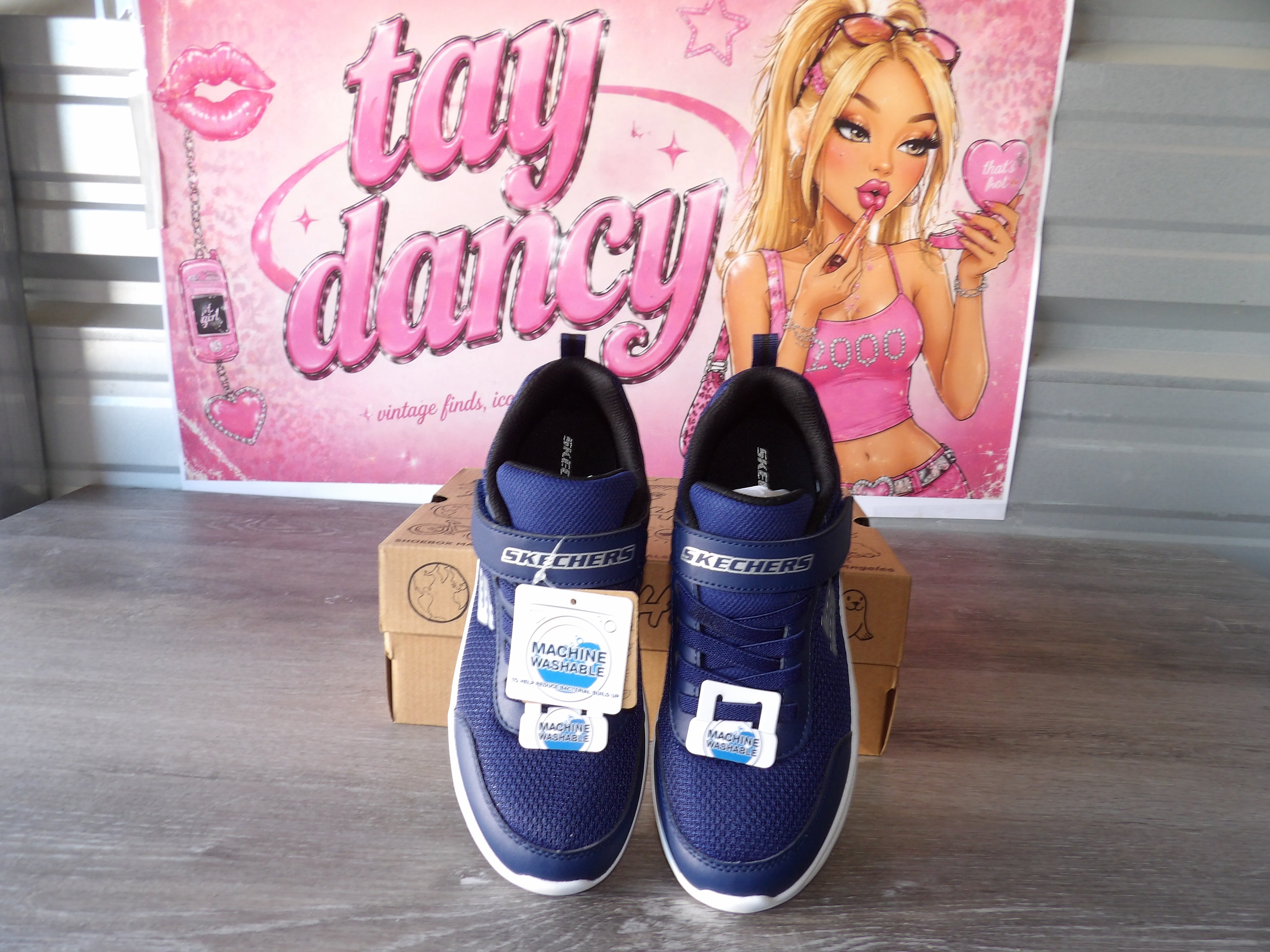 Skechers Dynamatic Kids' Sneakers – Navy (Size US 4.5)