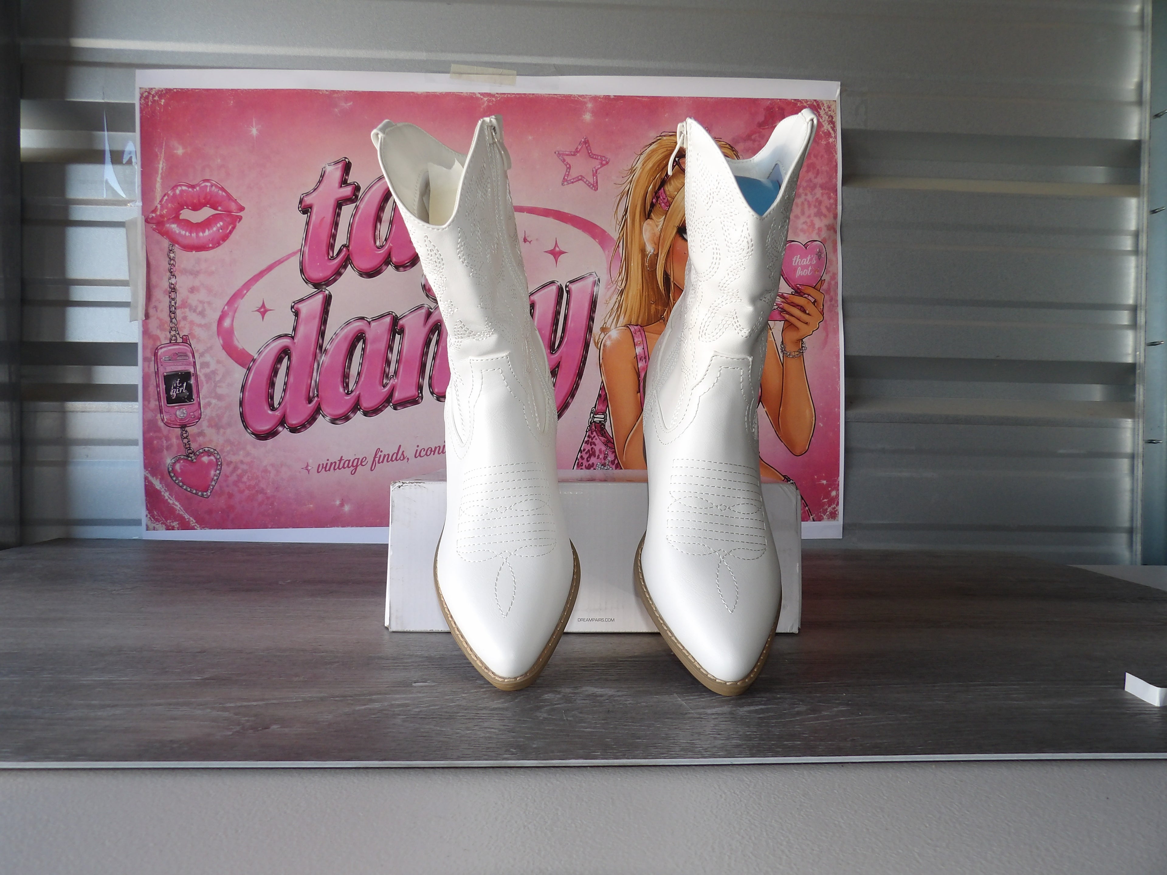 Dream Pairs Women's Cowboy Boots – White (Size US 8)
