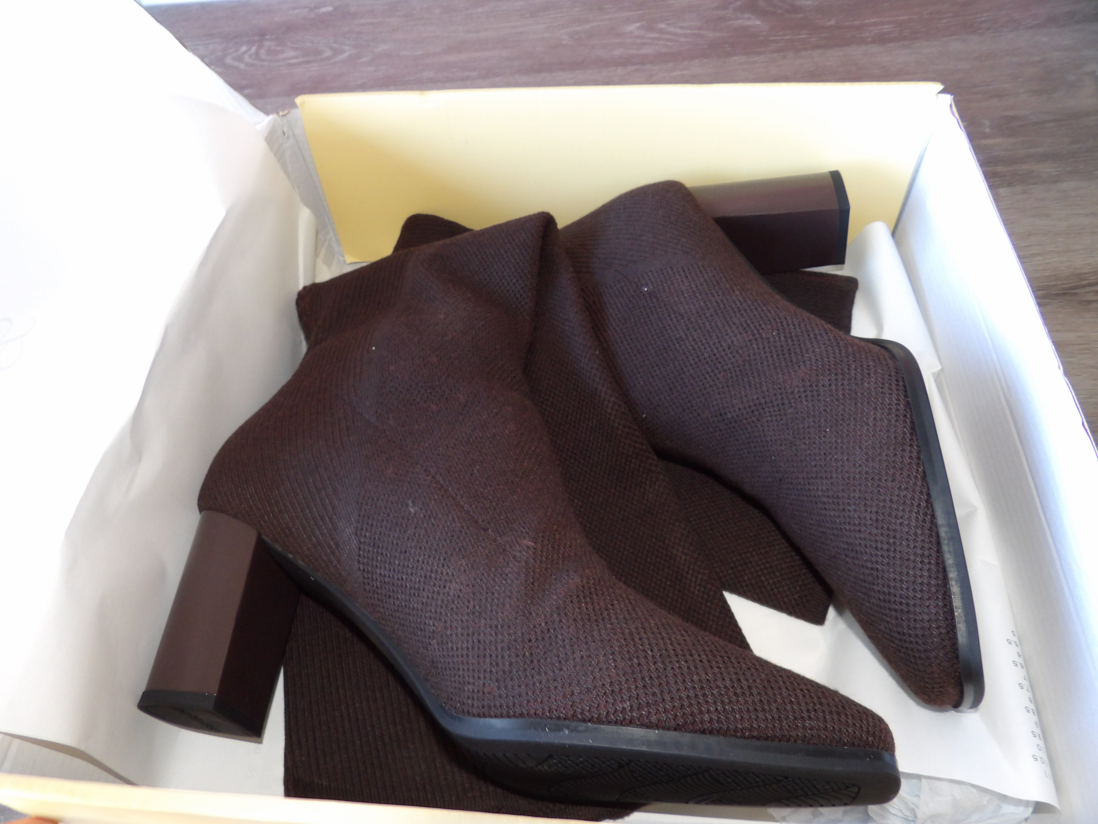 Cosy Island Over the Knee Stretch Knit Sock Boots – Brown (Size US 11)