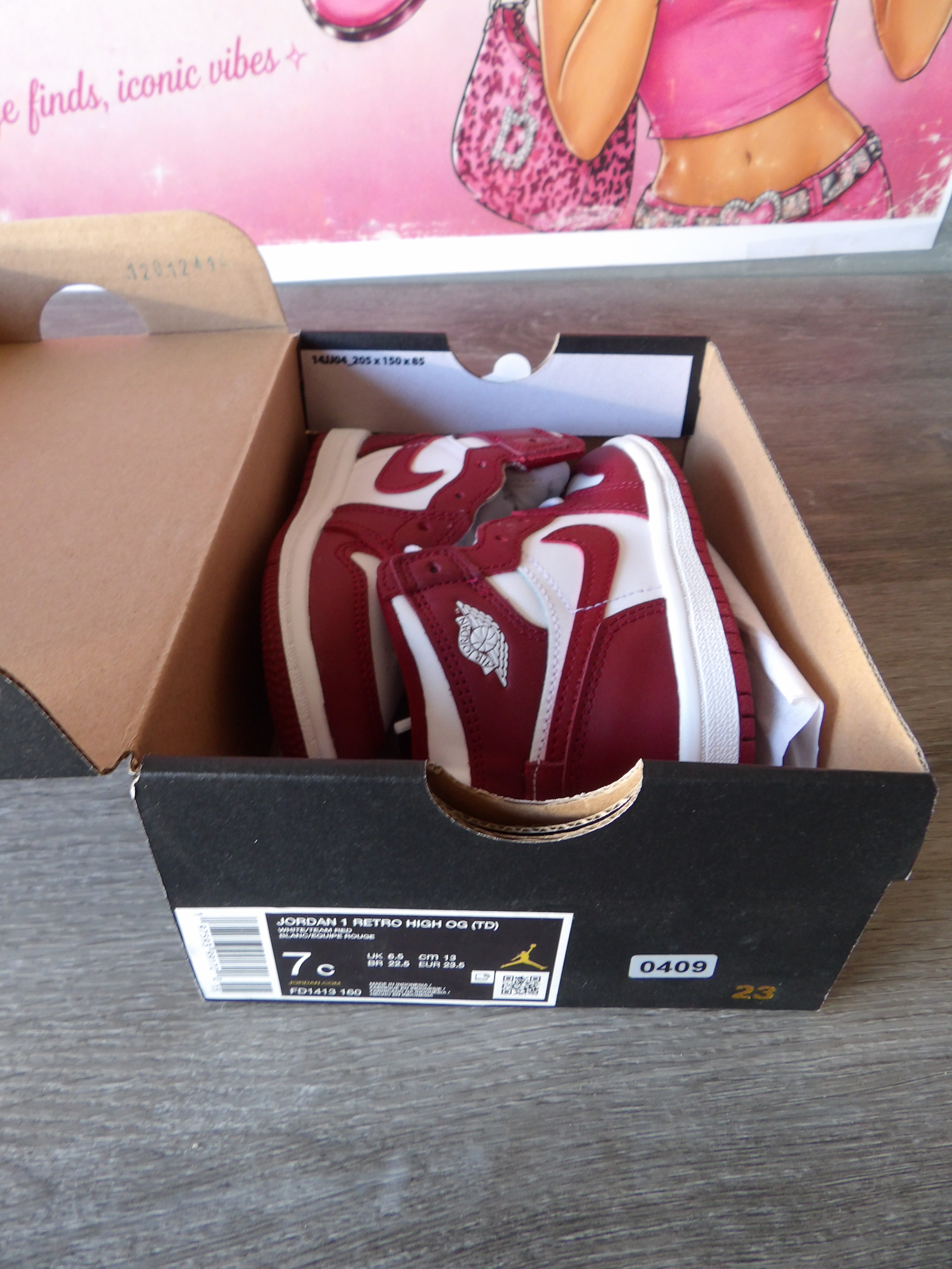 Nike Jordan 1 Retro High OG Toddlers – White/Team Red (Size 7C)