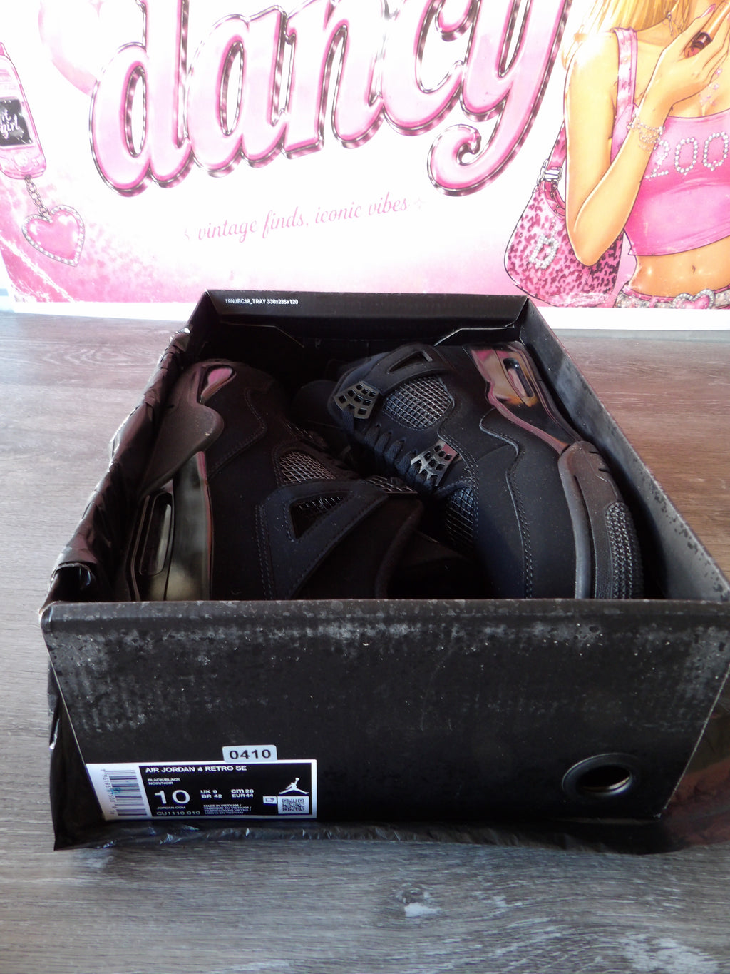 Nike Air Jordan 4 Retro 4 SE – Black/Black (Size US 10)