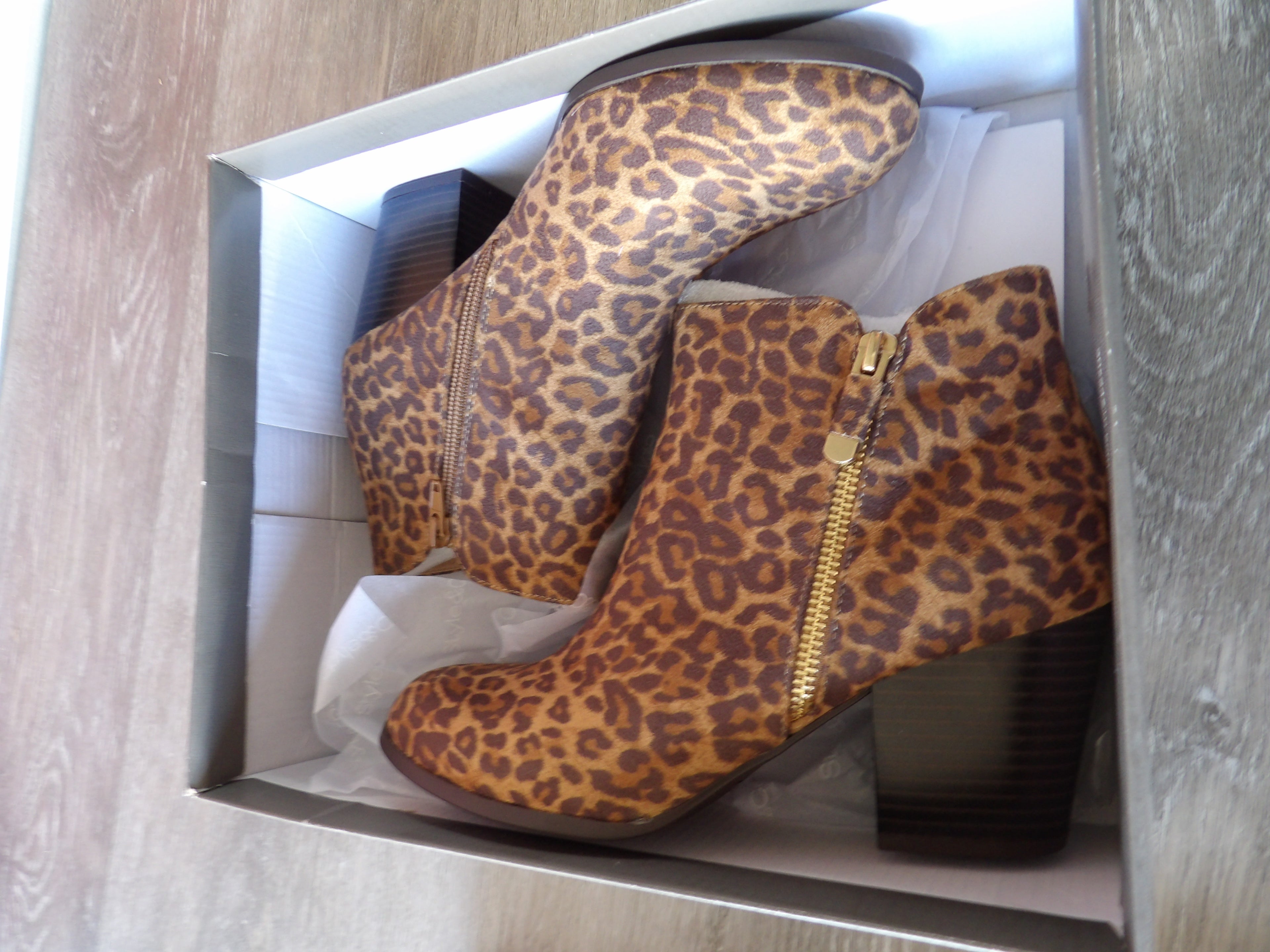 Style&Co Masrinaa Leopard Print Ankle Booties – Leopard (Brown/Tan) (Size US 8)
