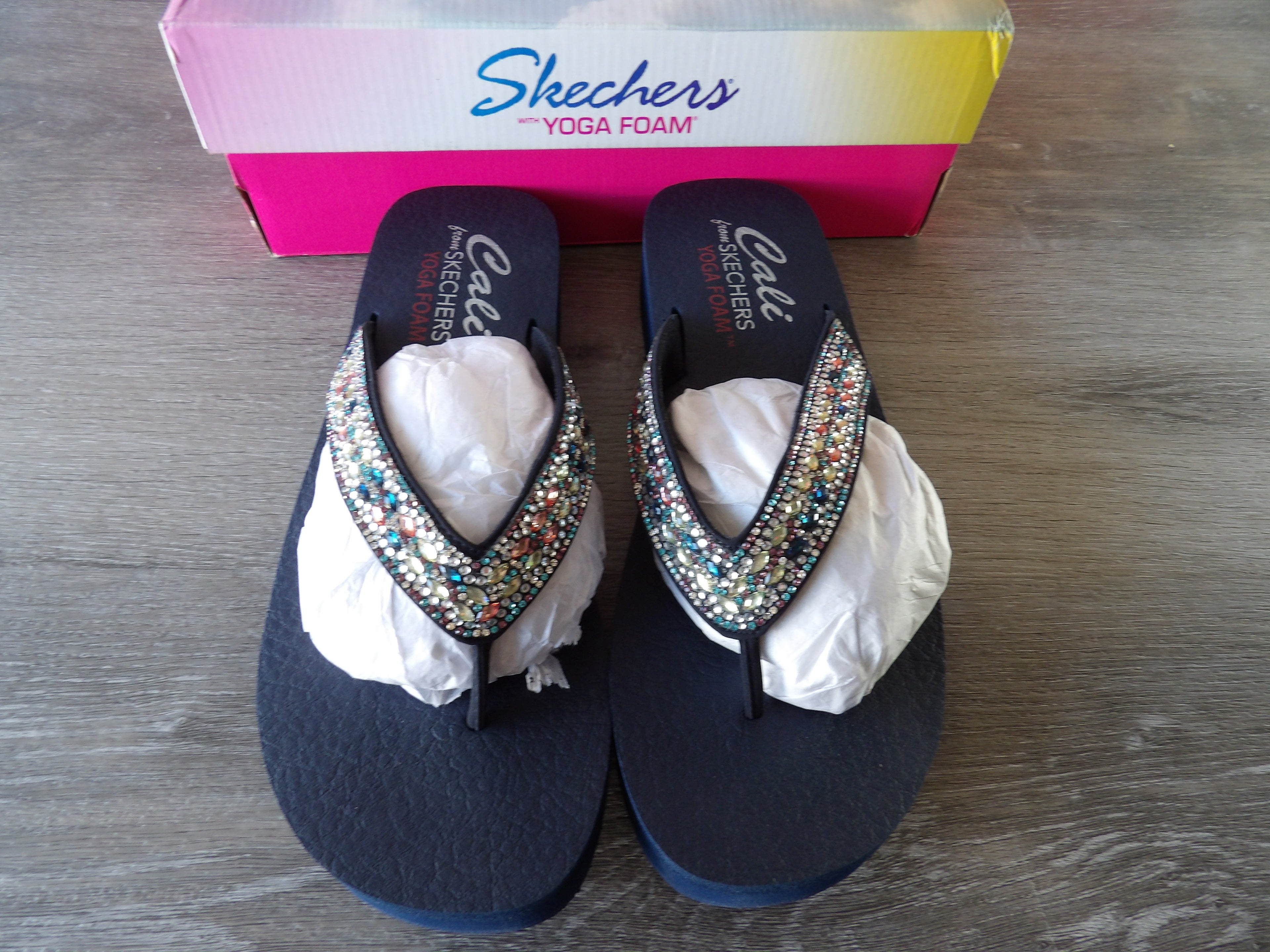 Skechers Cali Yoga Foam Women's Sandals – Navy  (Size US 10)