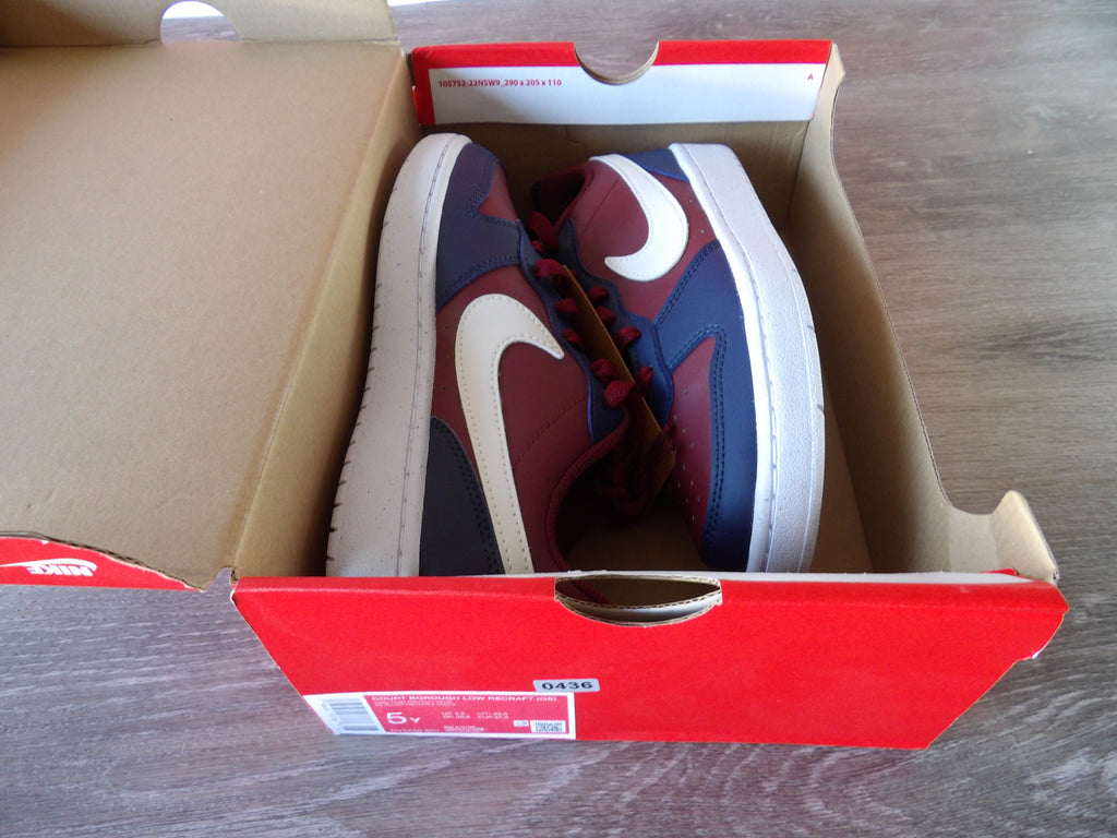 Nike Court Borough Low Recraft (GS) – Bugundy/Navy (Size US 5Y)
