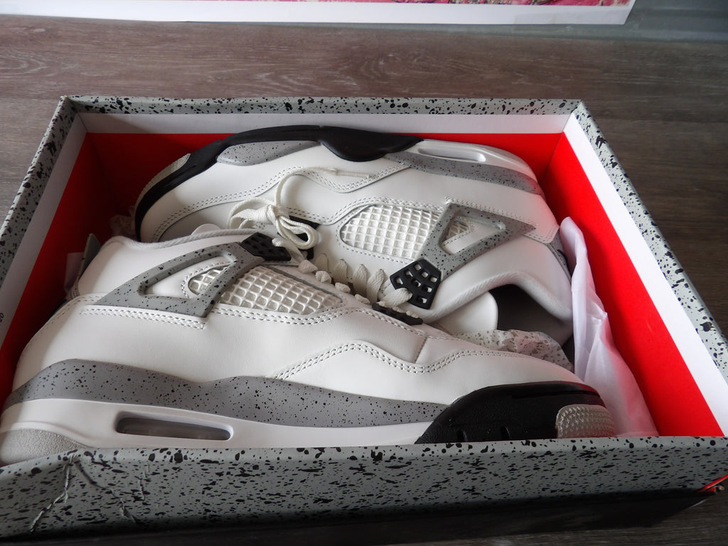 Nike Air Jordan 4 Retro – Summit White/Cement Grey (Size Men's 9, Women's 10.5)