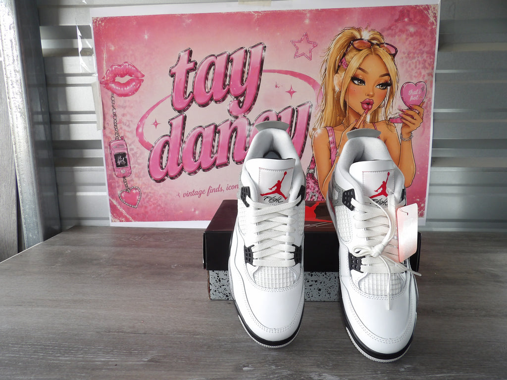 Nike Air Jordan 4 Retro – Summit White/Cement Grey (Size Men's 9, Women's 10.5)