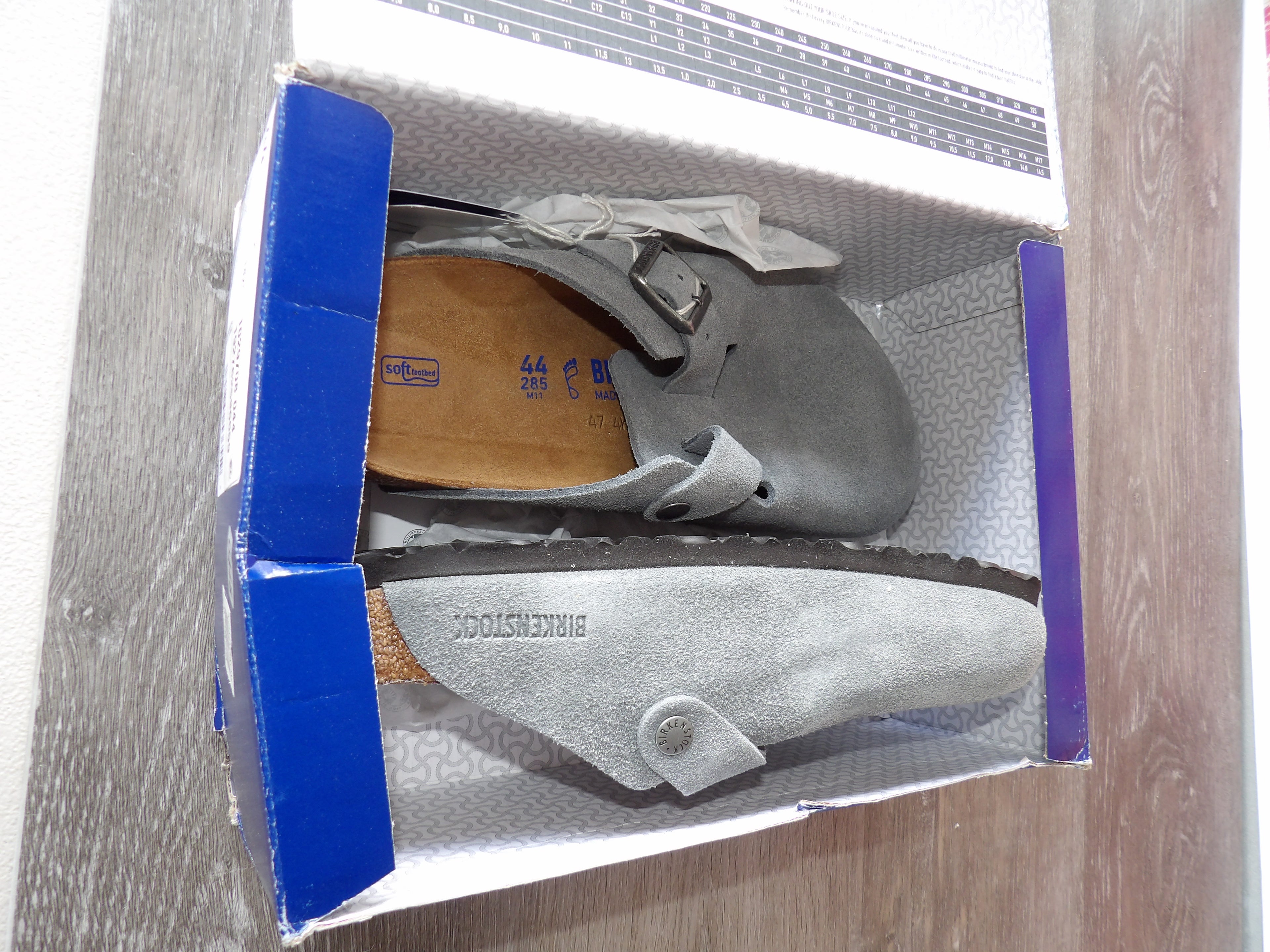 Birkenstock Boston BS – Basalt Gray (Size EU 44)