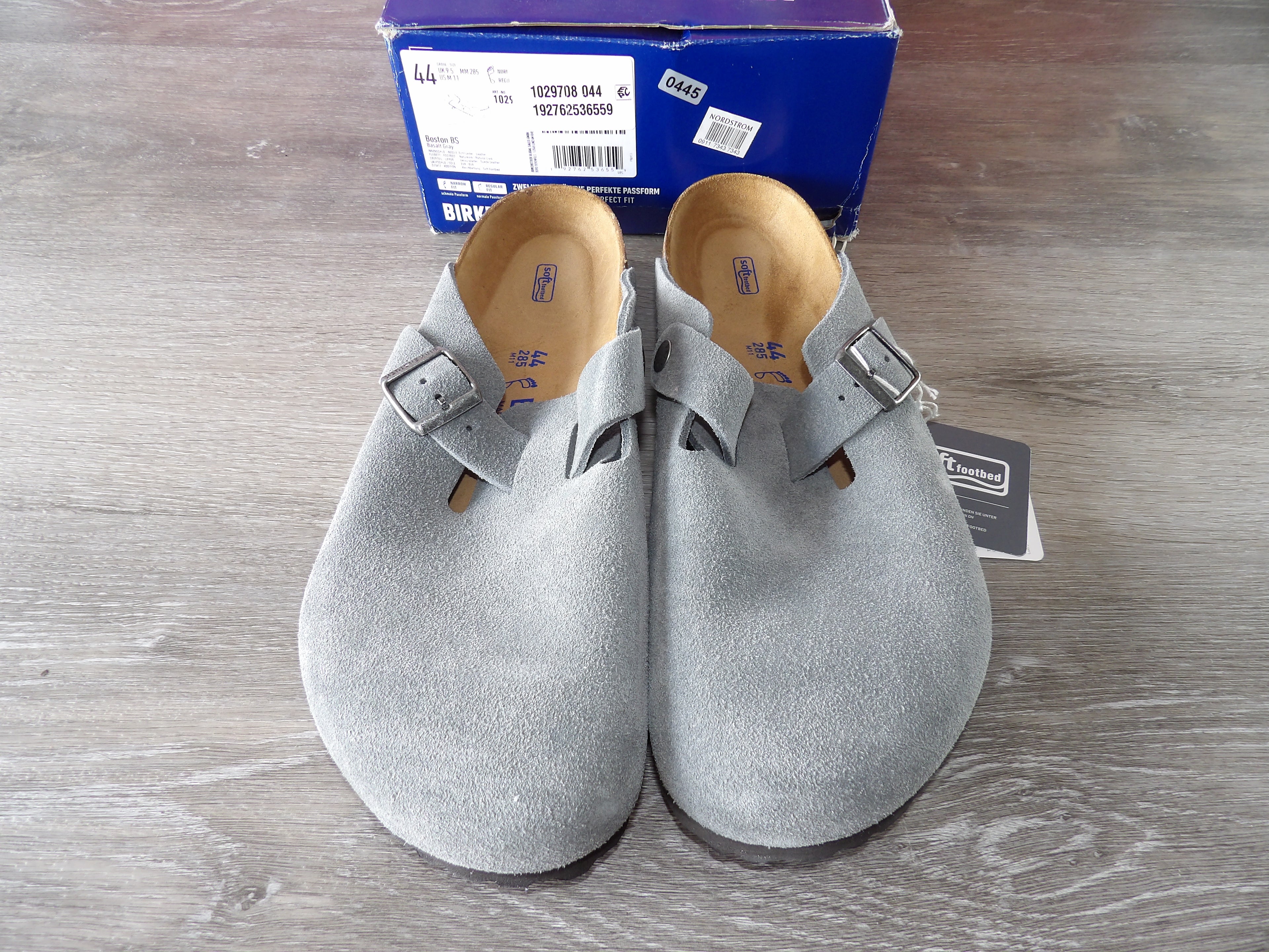Birkenstock Boston BS – Basalt Gray (Size EU 44)