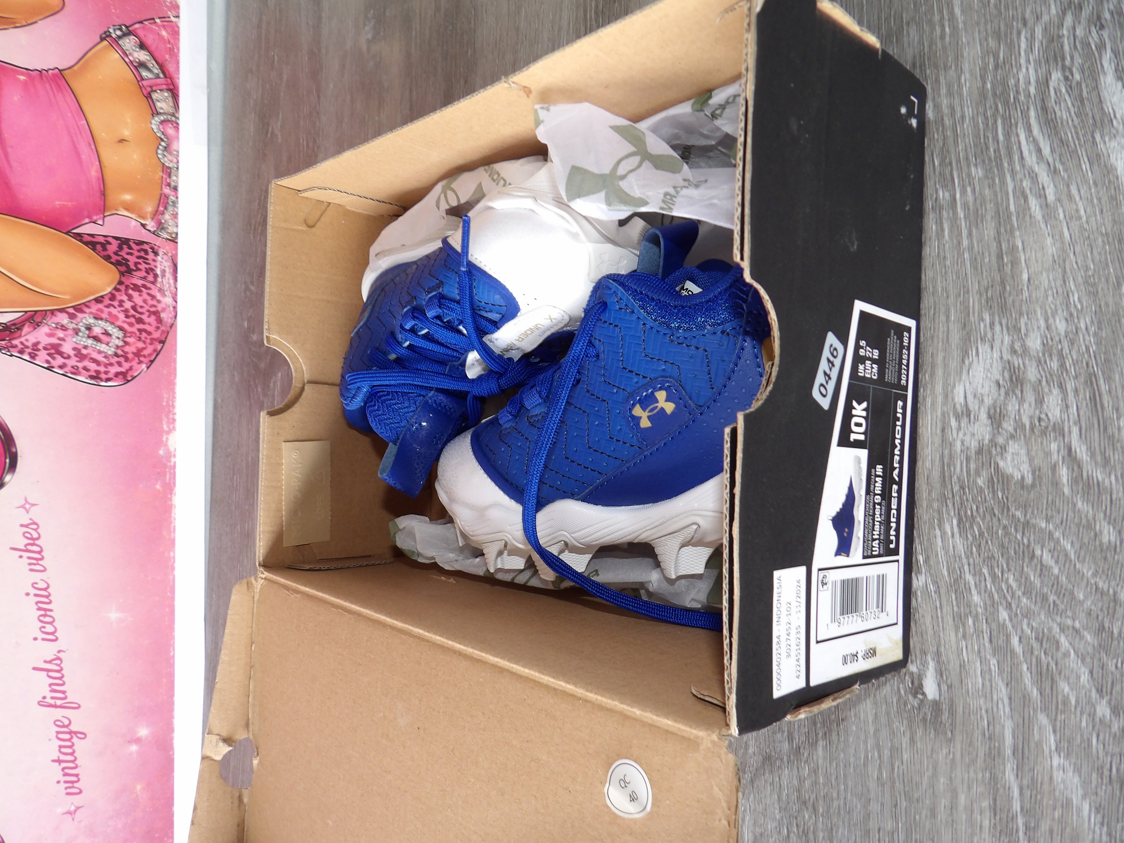Under Armour Harper 9 RM Jr. Baseball Cleats – Royal Blue (Size 10Y)