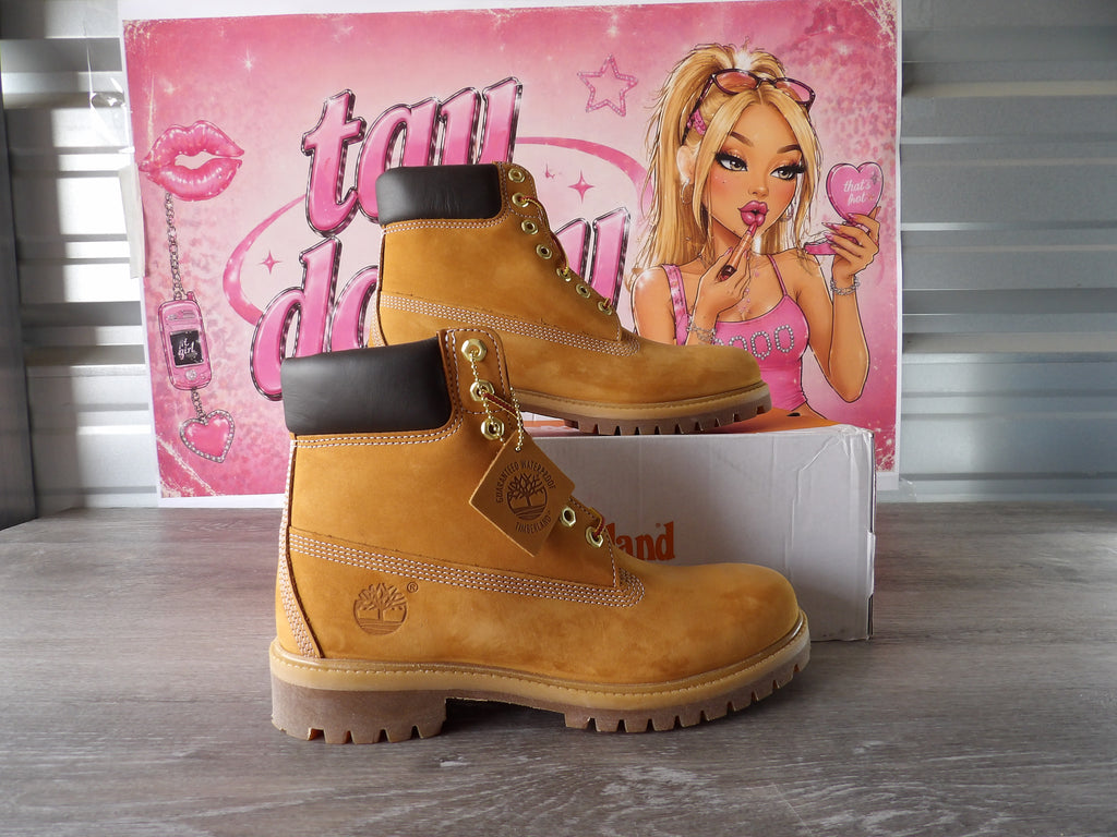 Timberland Premium 6-Inch Waterproof Boots – Wheat Nubuck (Size US 8)