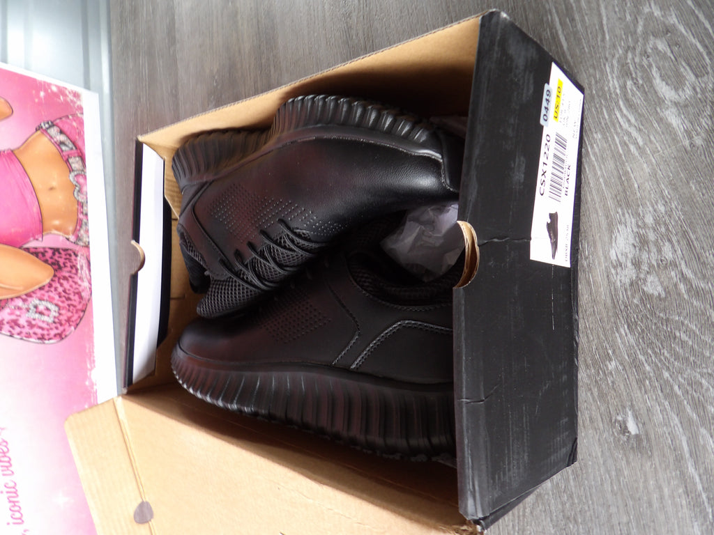 SHULOOK Men's Black Non-Slip Work Shoes – Black (Size US 10)