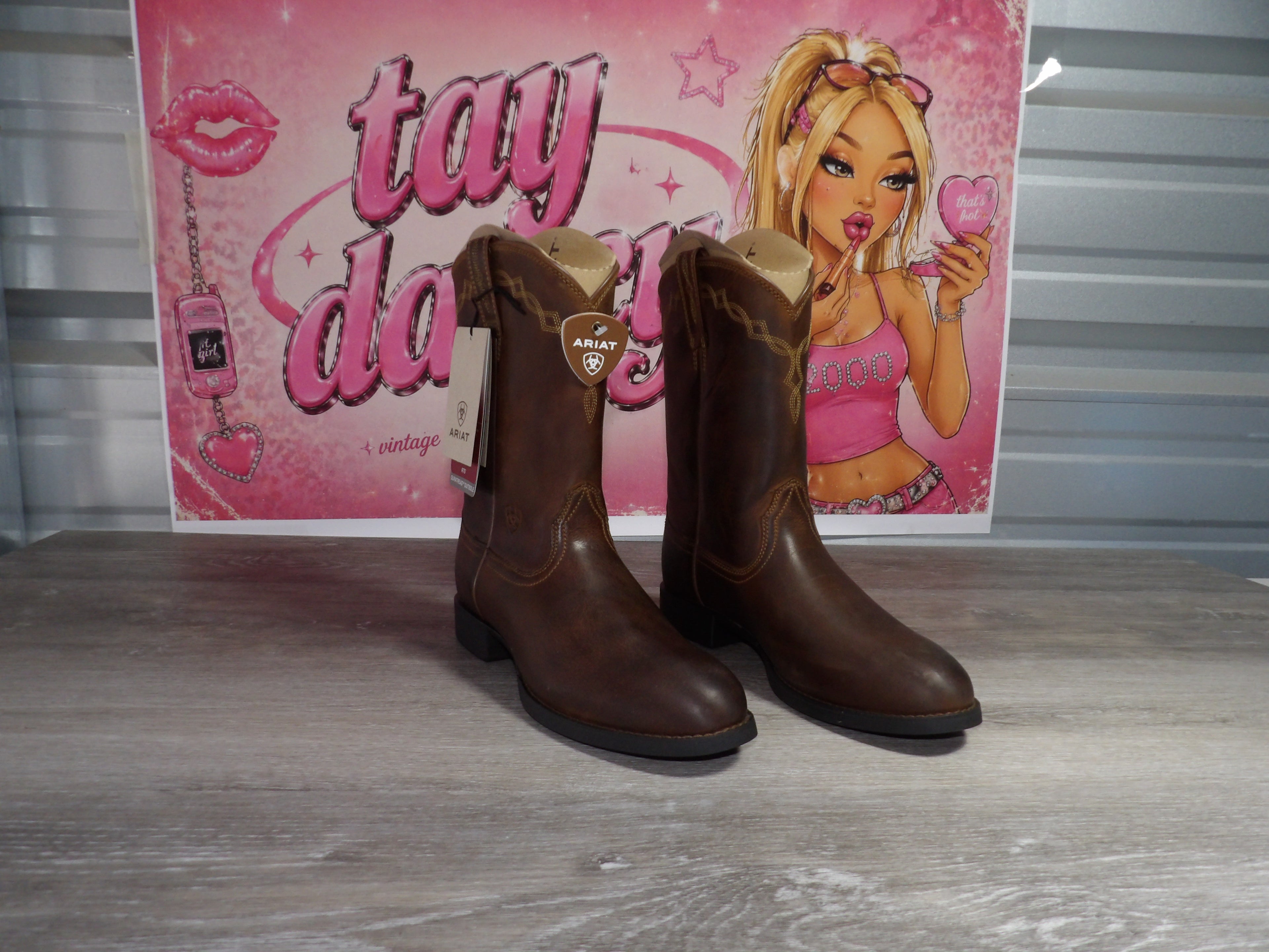Ariat Heritage Roper Western Boots – Brown Leather (Size US Women's 9.5)