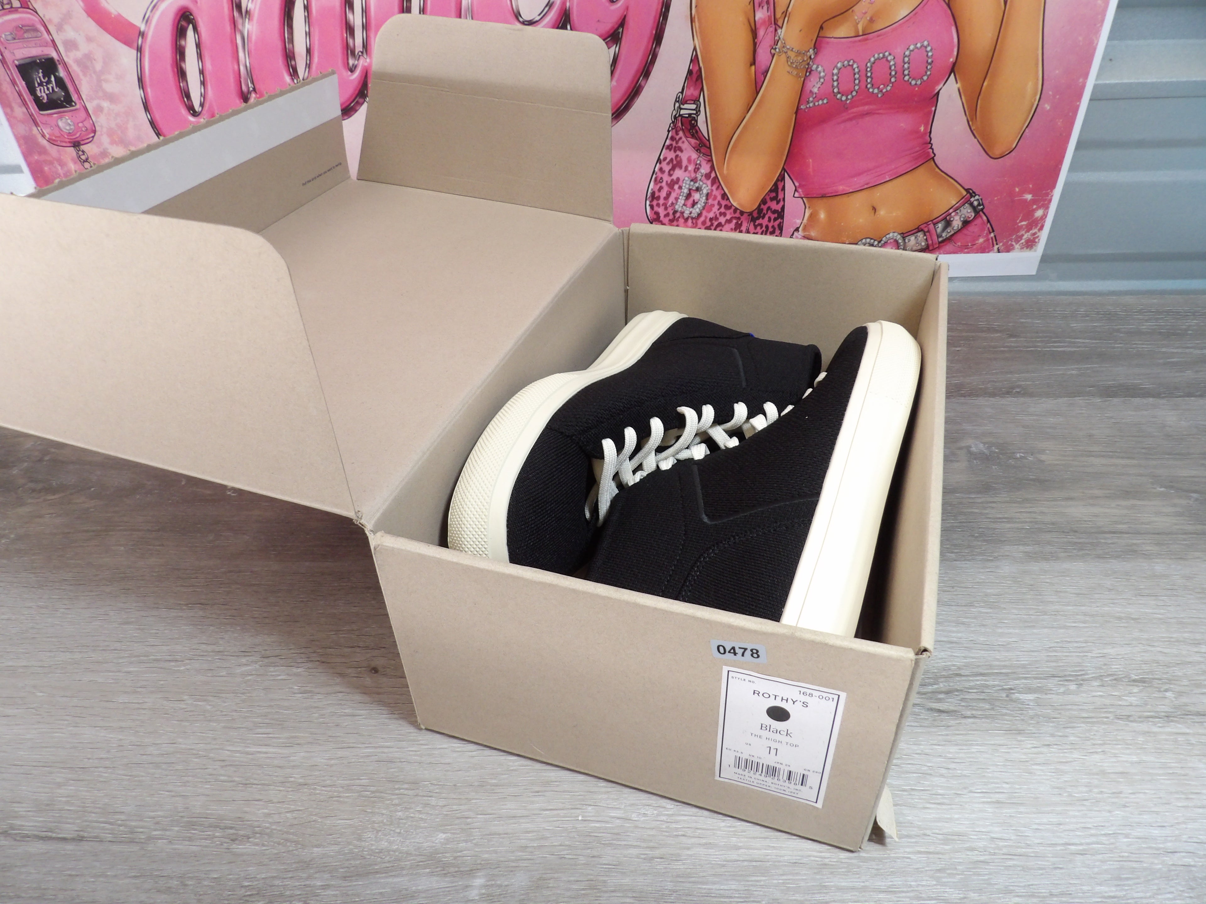 Rothy's Men's High Top Sneakers – Black (Size US 11)