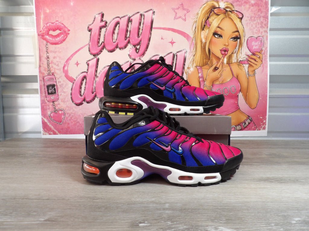 Patta Nike Air Max Plus Sneakers – Black/Cherry Red/Royal (Size Men's 12, Women's 13.5)