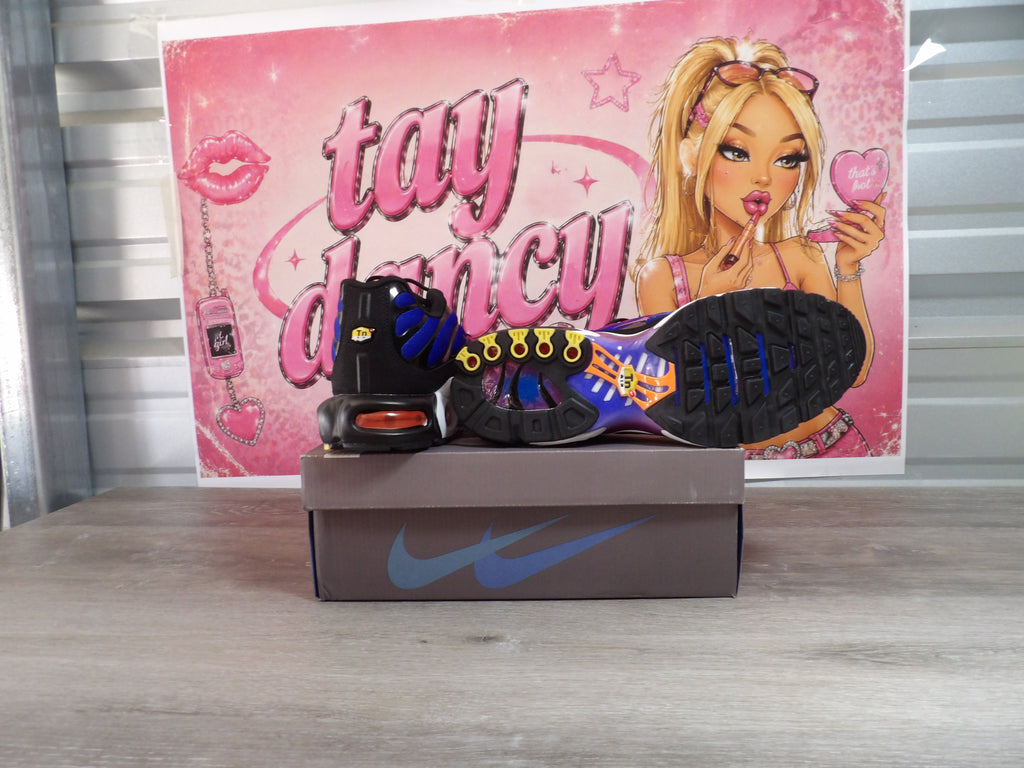 Patta Nike Air Max Plus Sneakers – Black/Cherry Red/Royal (Size Men's 12, Women's 13.5)