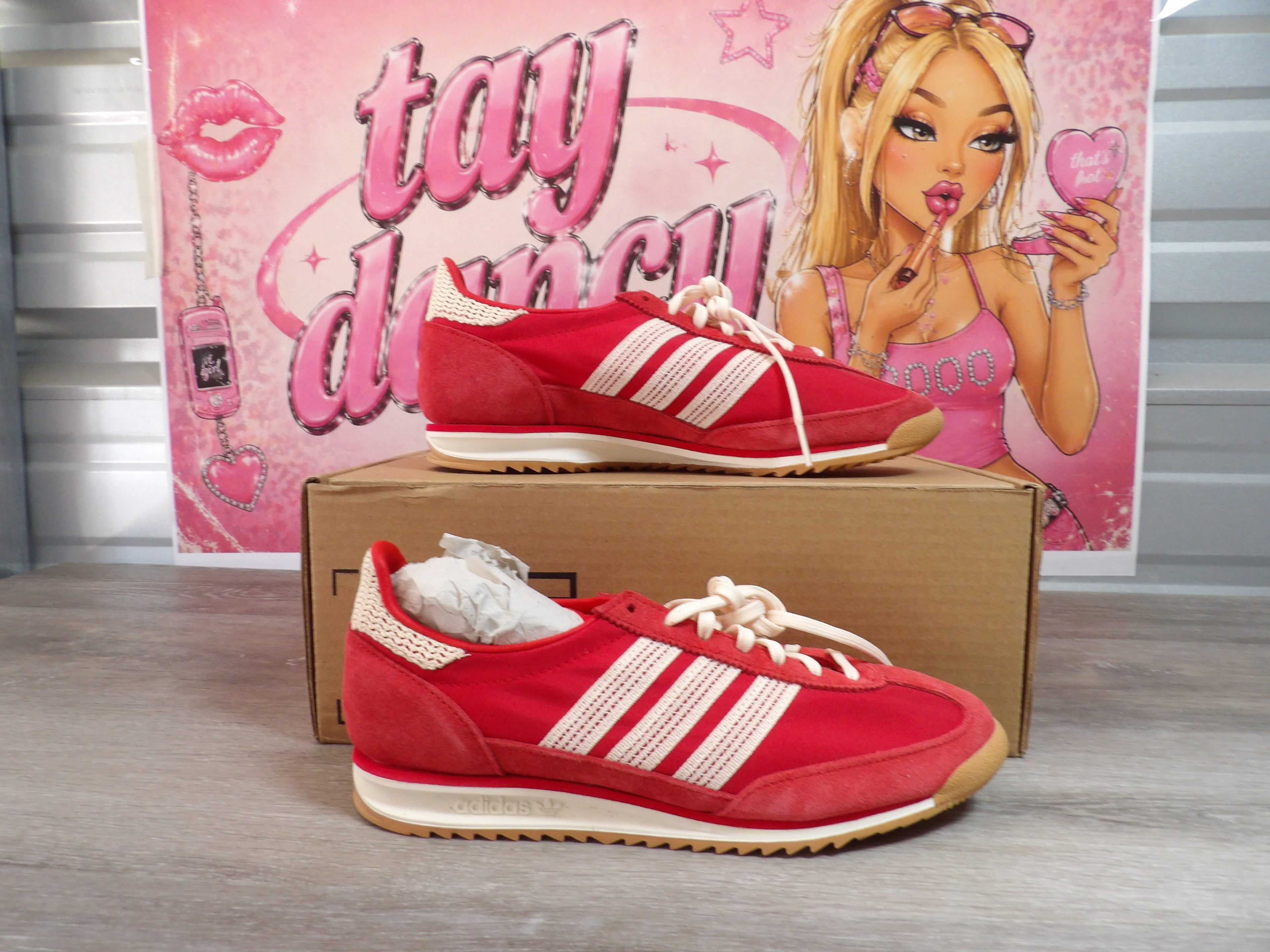 Adidas Originals SL 72 OG Sneakers – Vibrant Red (Size US 8)