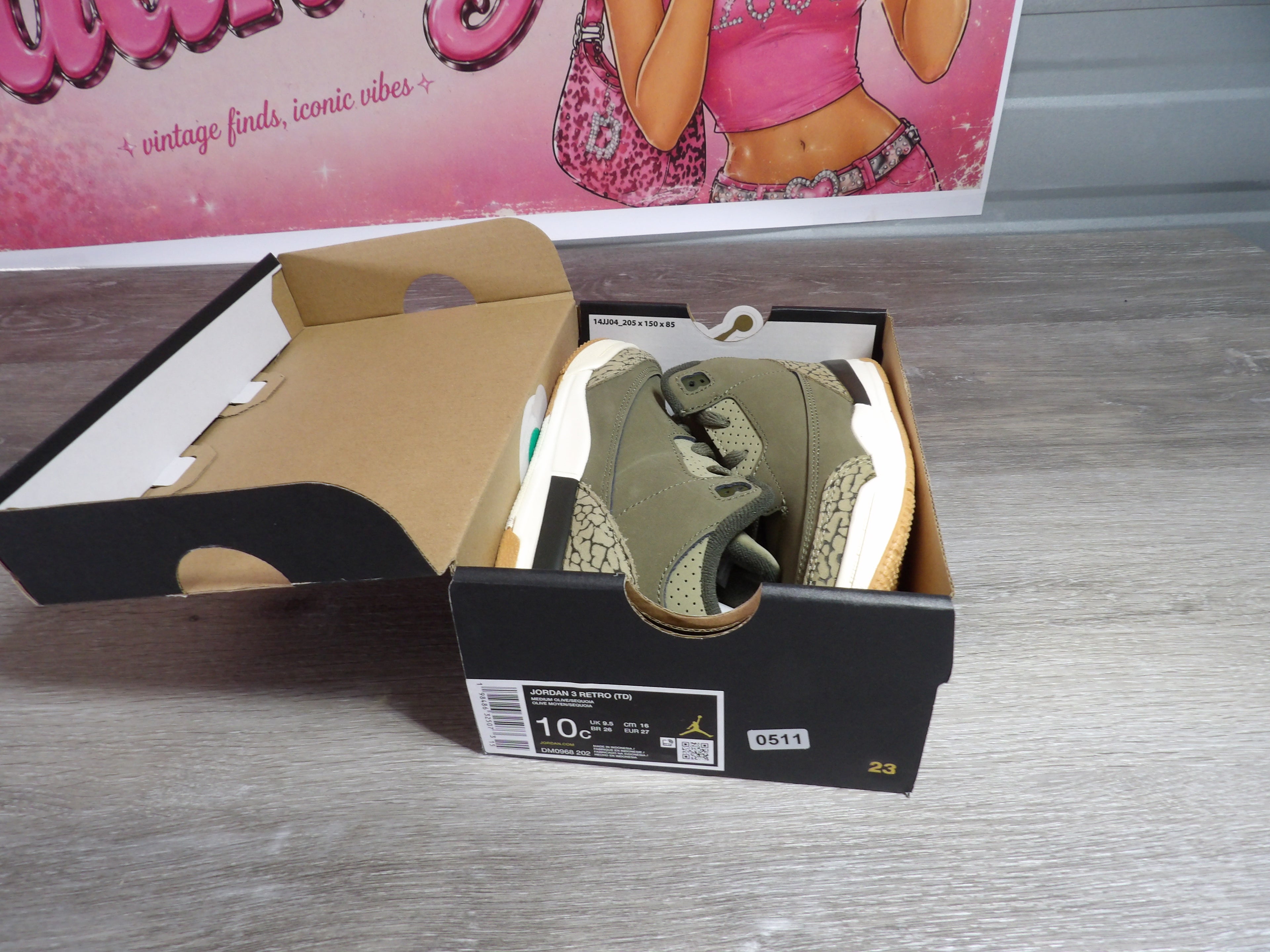 Nike Jordan 3 Retro Toddler – Olive (Size 10C)