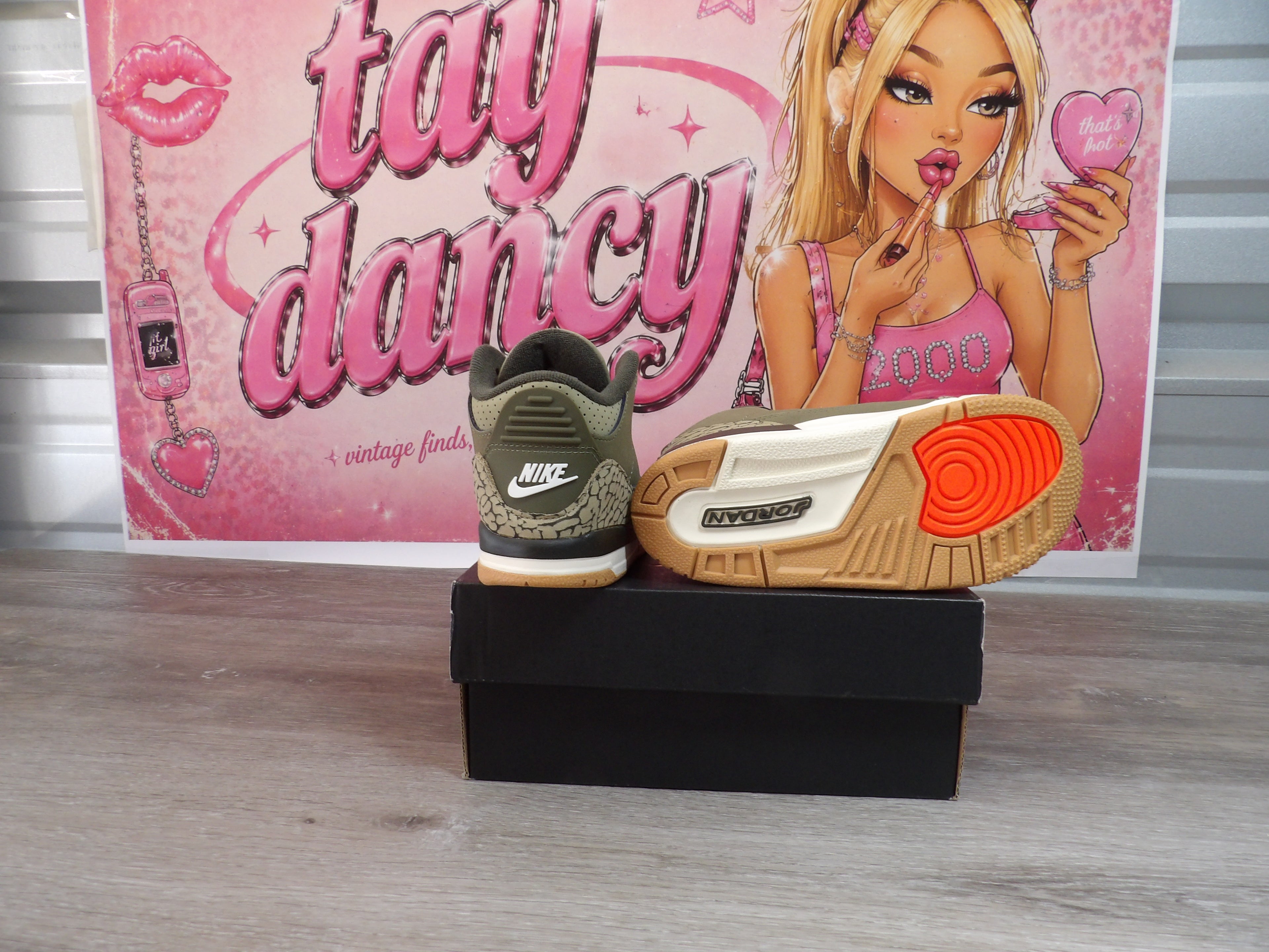 Nike Jordan 3 Retro Toddler – Olive (Size 10C)