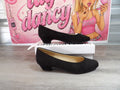 Dream Pairs Black Suede Low Chunky Heel Pumps – Black (Size US 7.5)