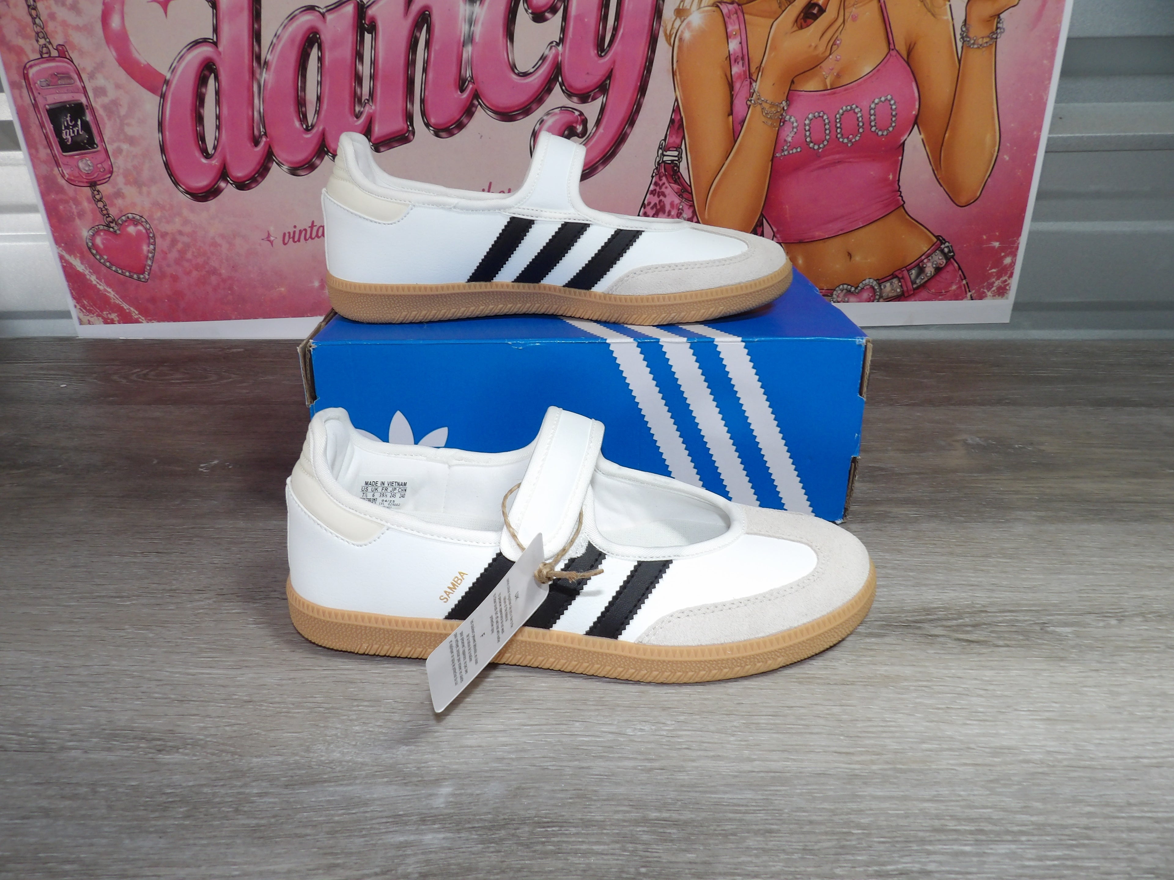 Adidas Samba Jane W Shoes – White Black Gum (Size US 7.5)