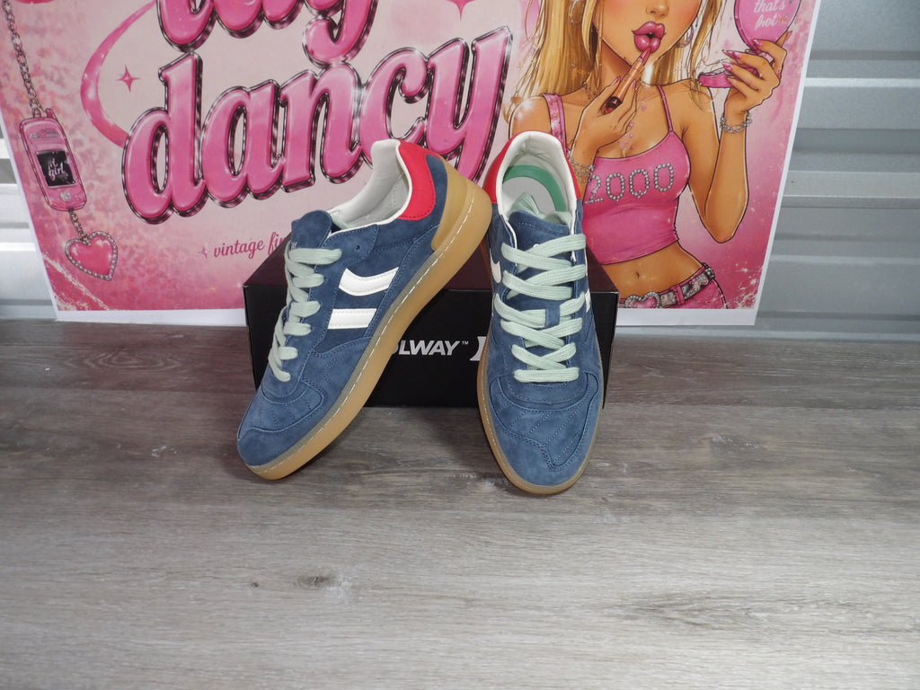 Coolway Goal Blue Sneakers – Blue Teal Red (Size EU 44)