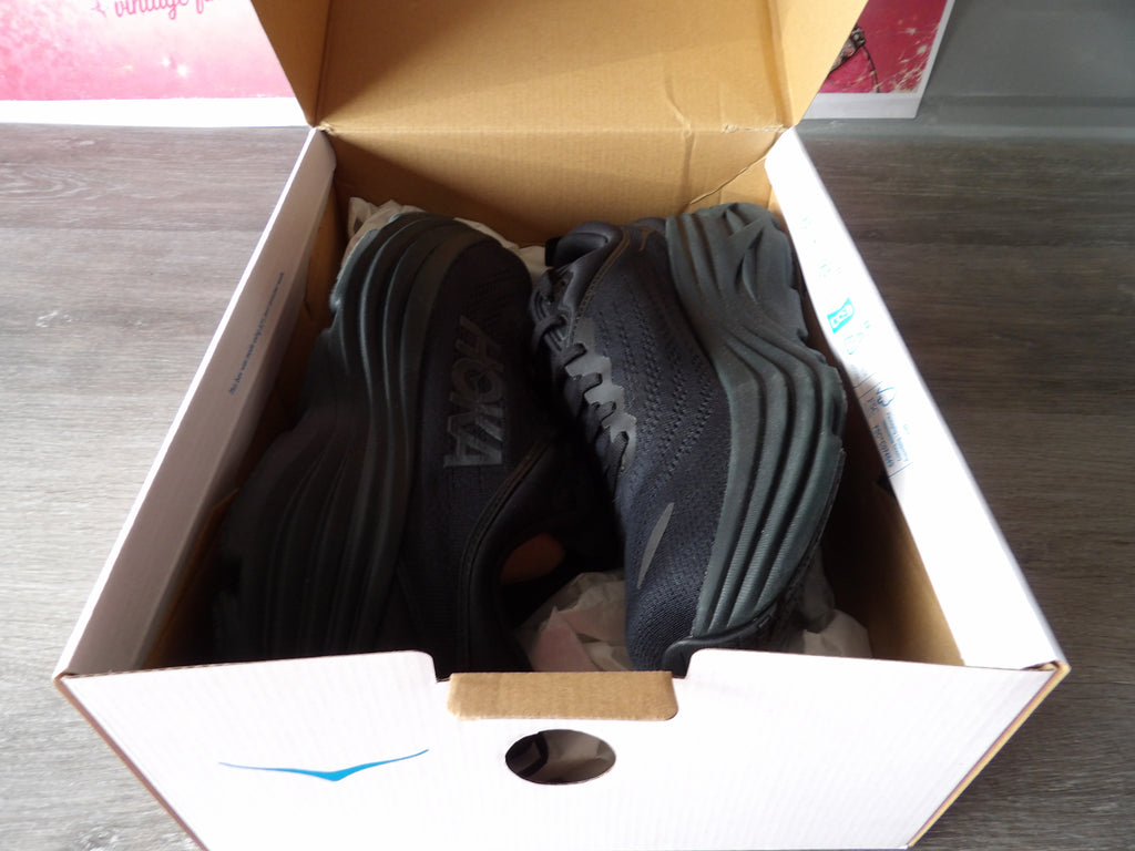 HOKA Bondi 8 Running Shoes – Triple Black (Size US 9)