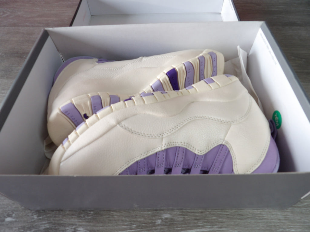 Nike Women's Air Jordan 10 Retro – Chalk/Hydrangea/Wild Grape (Size US 8)