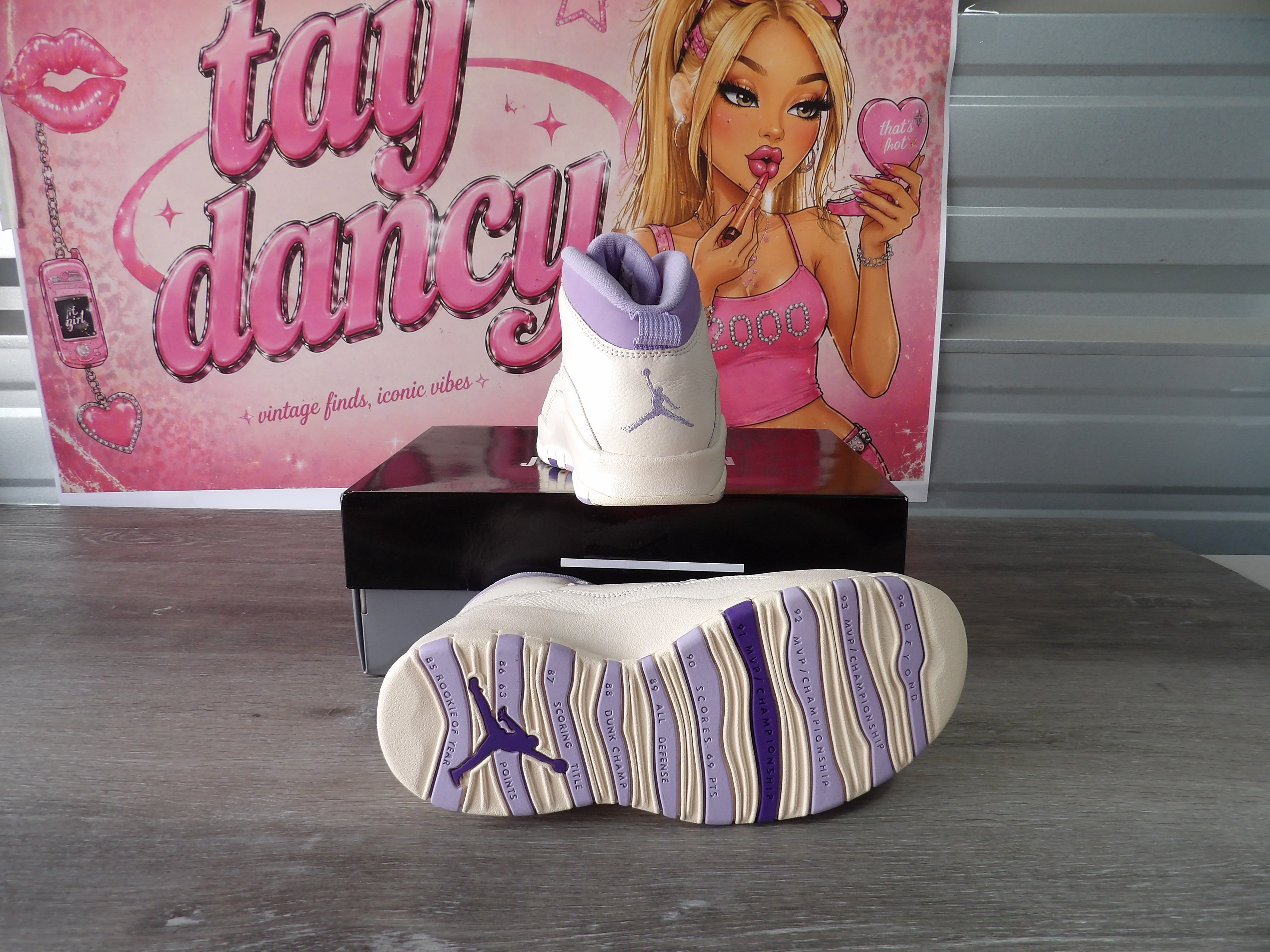 Nike Women's Air Jordan 10 Retro – Chalk/Hydrangea/Wild Grape (Size US 8)