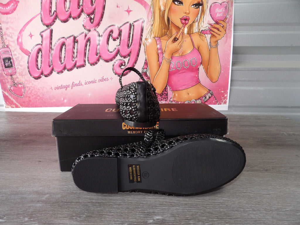 Cushionaire Windsor Memory Foam Flats – Black (Size US 6.5)