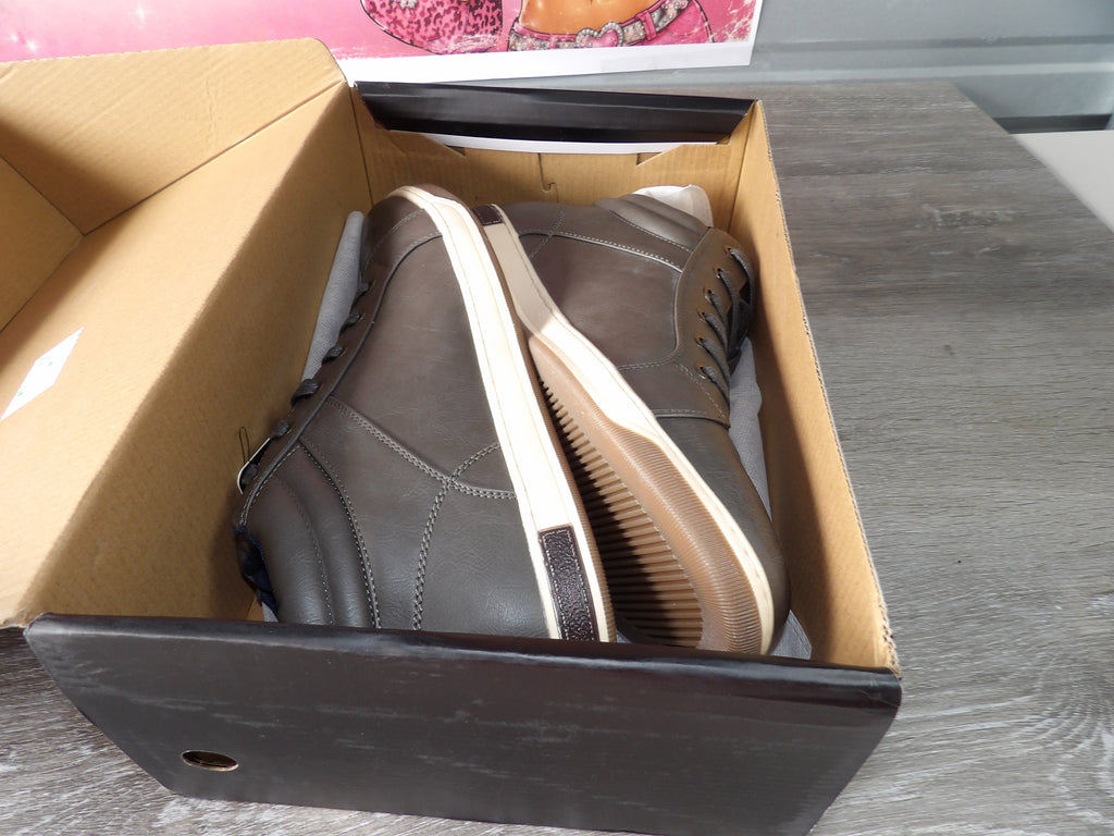 Jousen Milan High-Top Casual Sneakers – Grey (Size US 12)