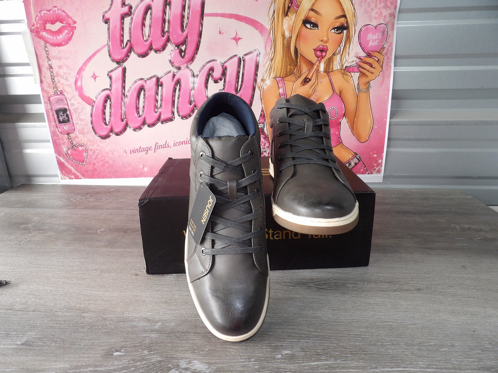 Jousen Milan High-Top Casual Sneakers – Grey (Size US 12)