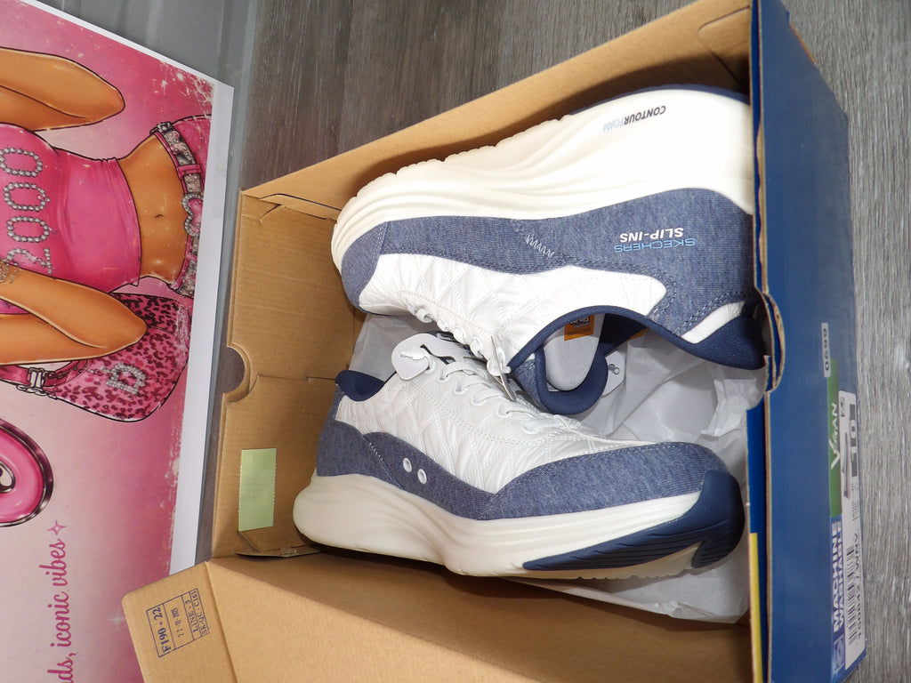 Skechers Contour Form Quiet Luxury Sneakers – Navy, White (Size US 10)