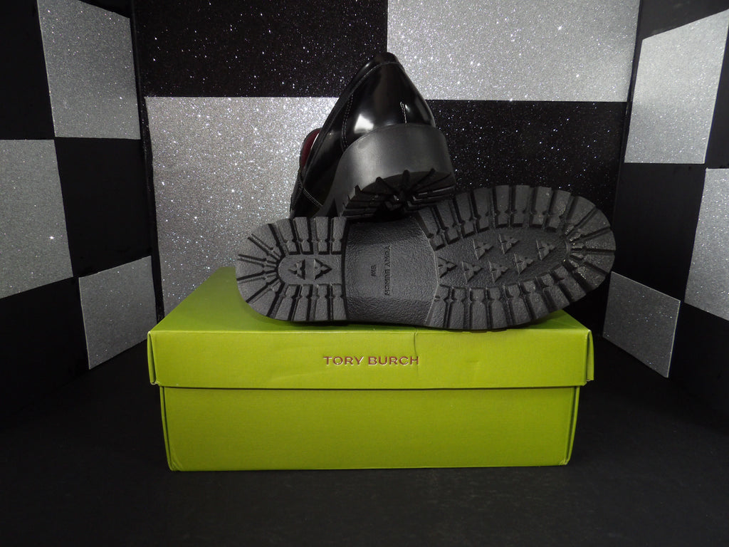 Tory Burch Classic Lug Sole Penny Loafers- Black (US 9W)