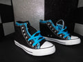Collectio'O H-6051 High-Top Sneakers – Black/Turquoise (Size US 7)