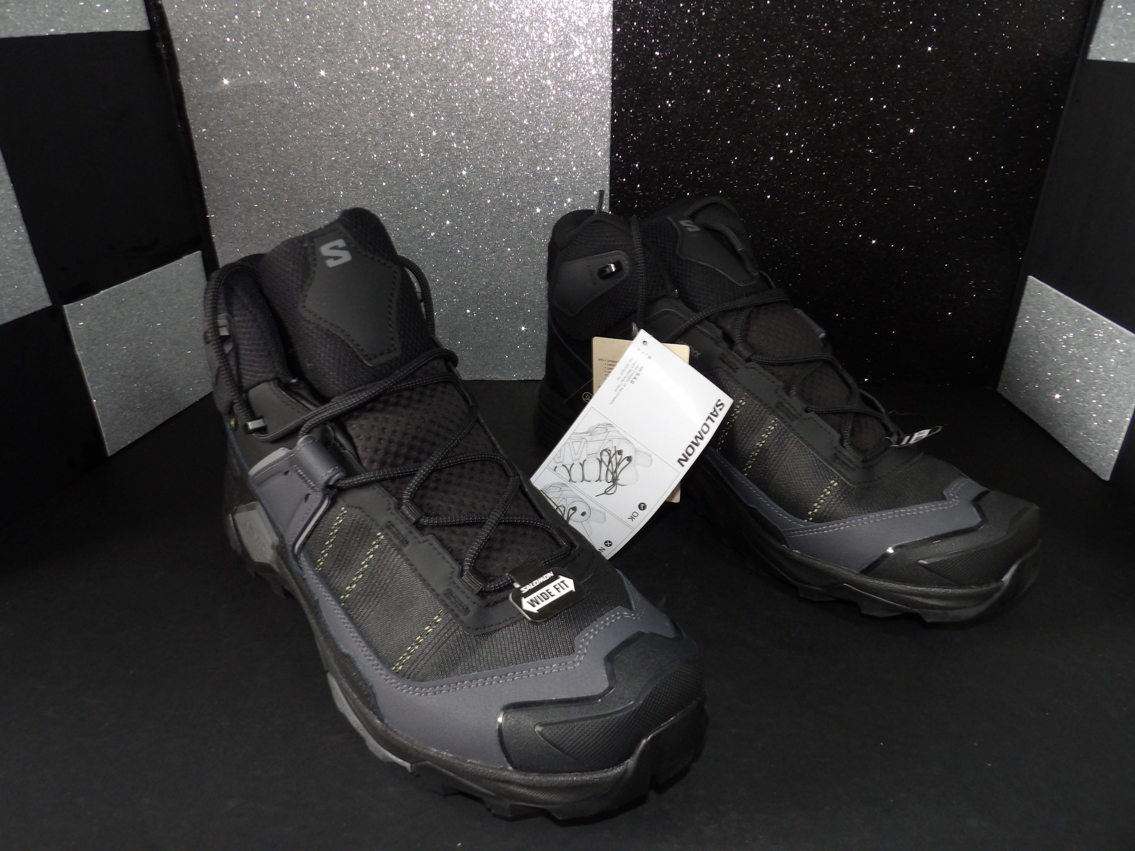 Salomon X Ultra 5 Mid Wide GTX - Black (Size US Men's 12 Extra Wide Width)