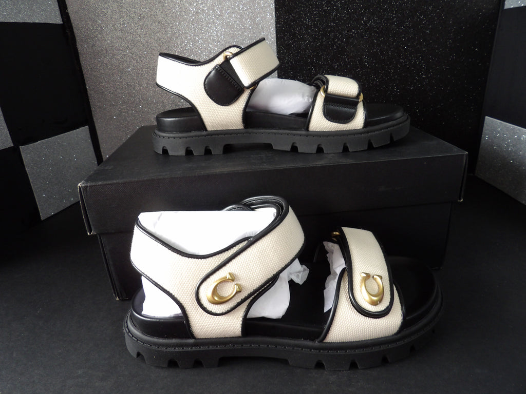 Coach Brynn Sandal – Chalk/Black (Size US Womens 6)