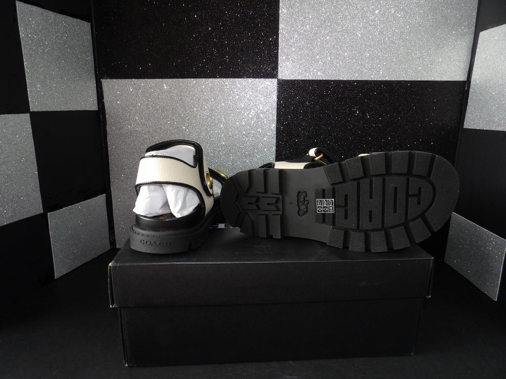 Coach Brynn Sandal – Chalk/Black (Size US Womens 6)